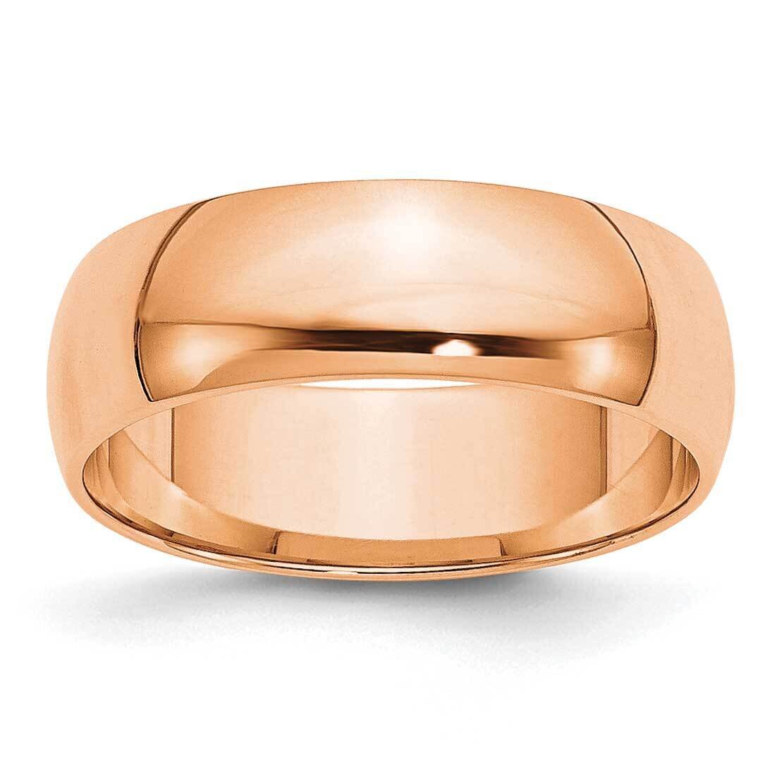 6mm Ltw Half Round Band Size 10 14k Rose Gold RHRL060-10, MPN: RHRL060, 883957925851