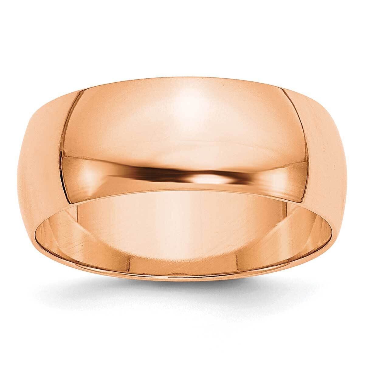 8mm Ltw Half Round Band Size 10 14k Rose Gold RHRL080-10, MPN: RHRL080, 883957926032
