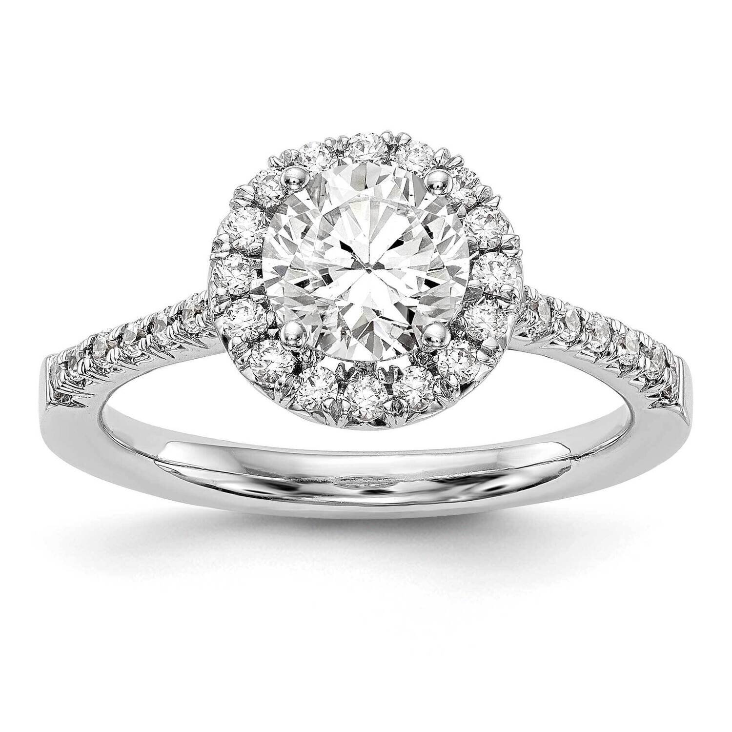 Round Halo Engagement Lab Grown Diamond Si1/Si2, G H I, Ring 14k White Gold RM2057E-050-5CWLG, MPN:…