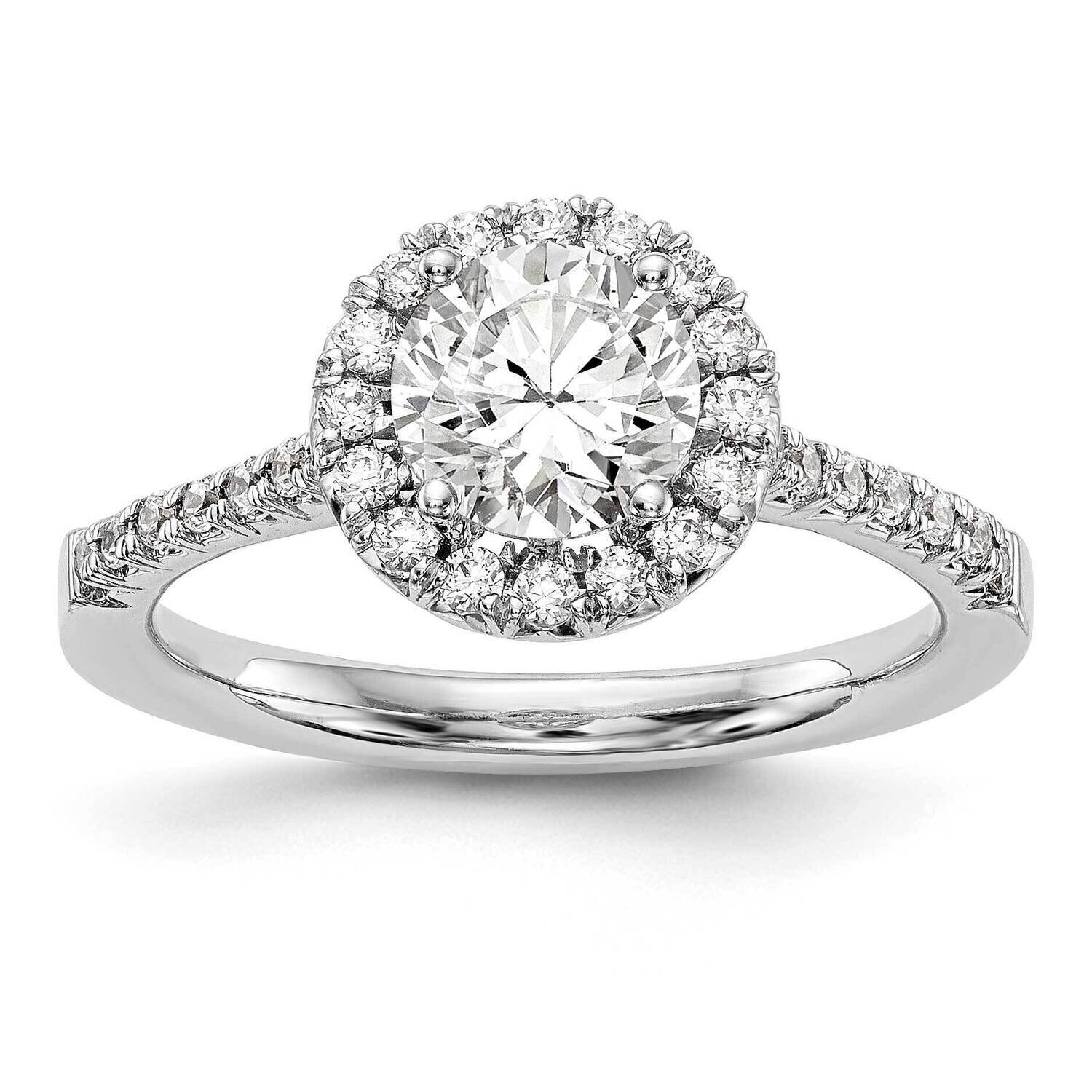 Diamond Vs/Si, D E F, S/M Round Halo Engagement Ring 14k White Gold True Origin Lab Grown RM2057E-0…