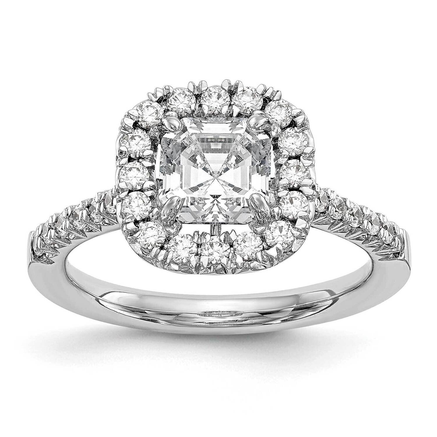 Diamond Vs/Si, D E F, S/M Ascher Halo Engagement Ring 14k White Gold True Origin Lab Grown RM2060E-…