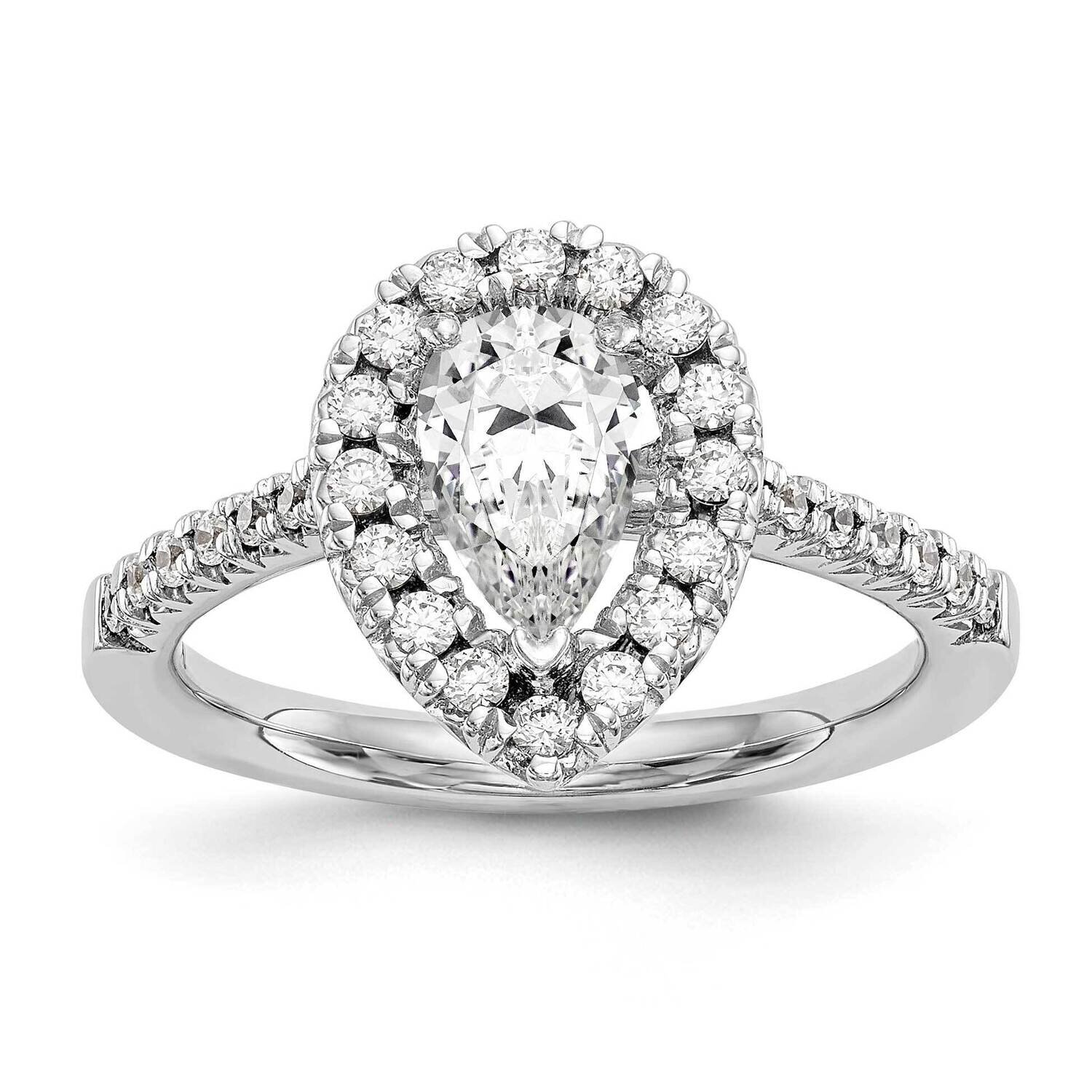 Diamond Vs/Si, D E F, S/M Pear Halo Engagement Ring 14k White Gold True Origin Lab Grown RM2064E-05…