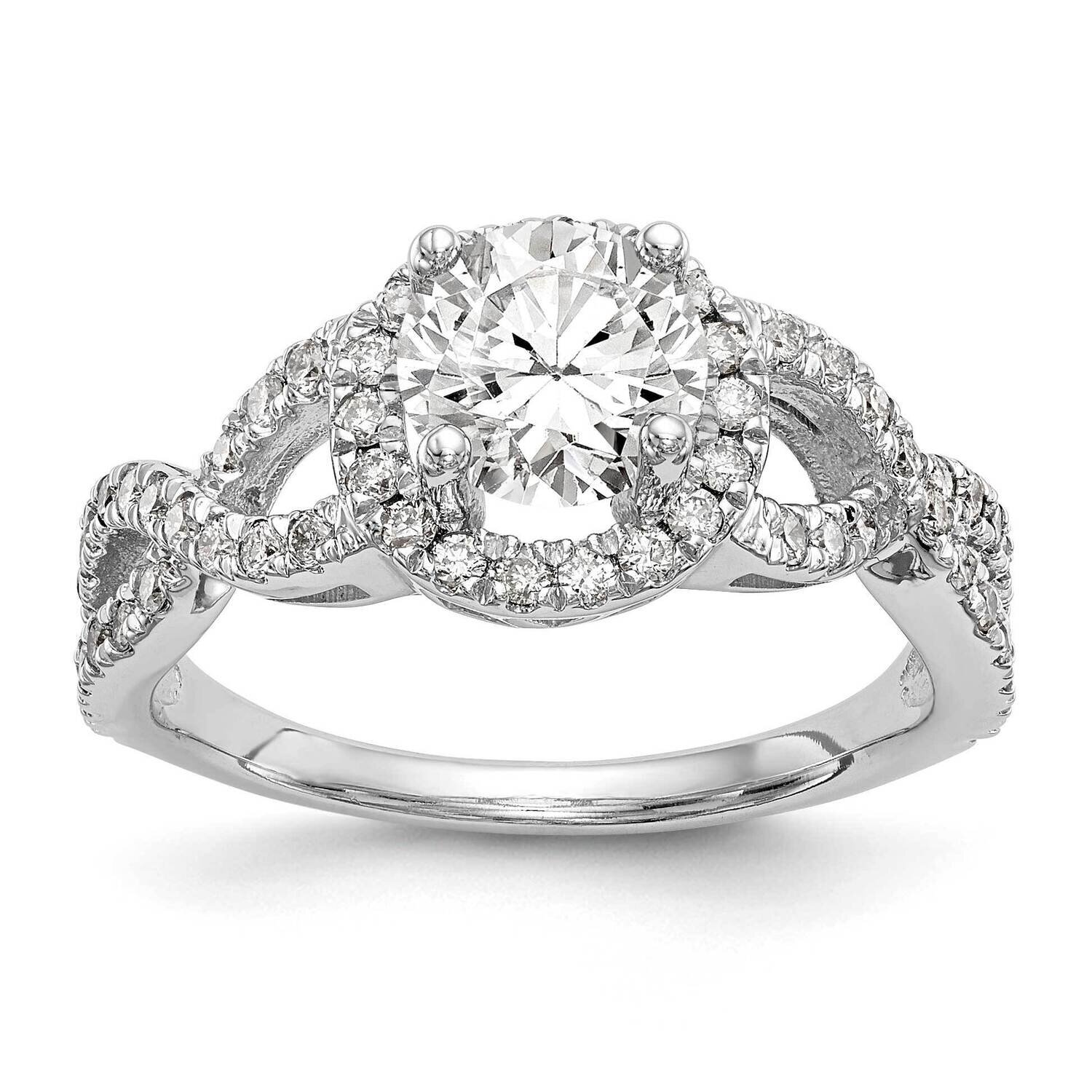 Diamond Vs/Si, D E F, S/M Round Halo Engagement Ring 14k White Gold True Origin Lab Grown RM2169E-0…