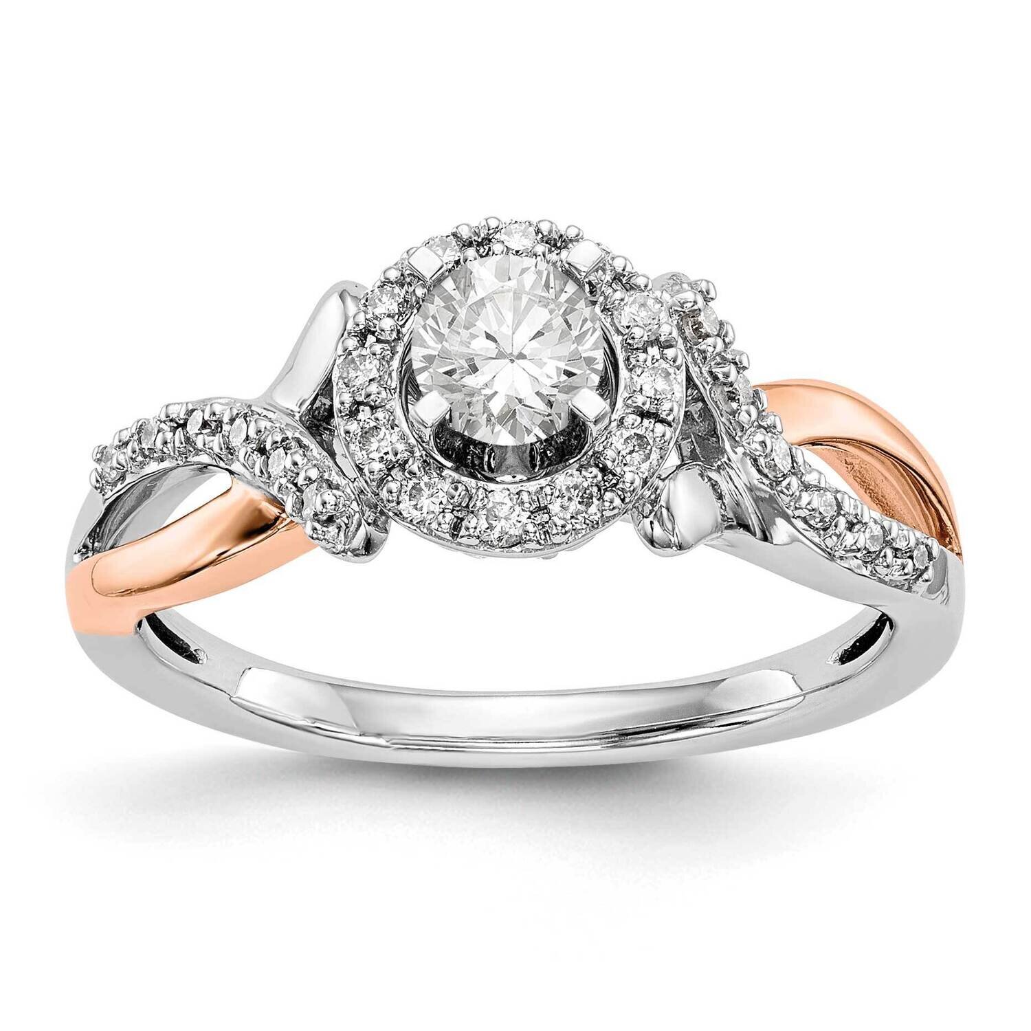 14Ktt Si1/Si2, G H I, Peg Set Halo Semi-Mount Engagement Ring Lab Grown Diamond RM2172E-024-RWLG
