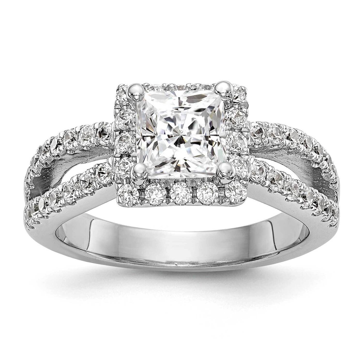 Diamond Vs/Si, D E F, S/M Princess Halo Engagement Ring 14k White Gold True Origin Lab Grown RM2304E-050-WLD