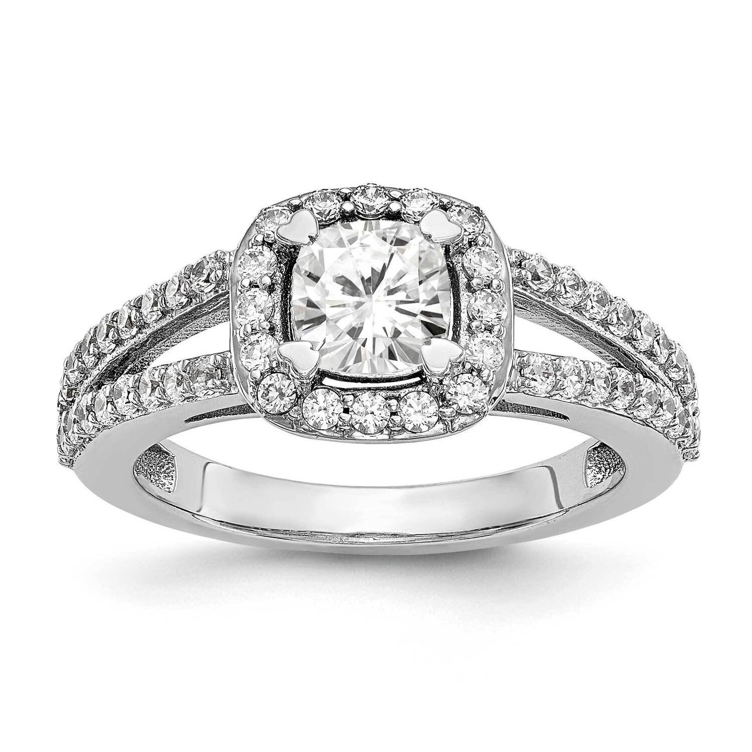 Diamond Vs/Si, D E F, S/M Cushion Halo Engagement Ring 14k White Gold True Origin Lab Grown RM2318E…