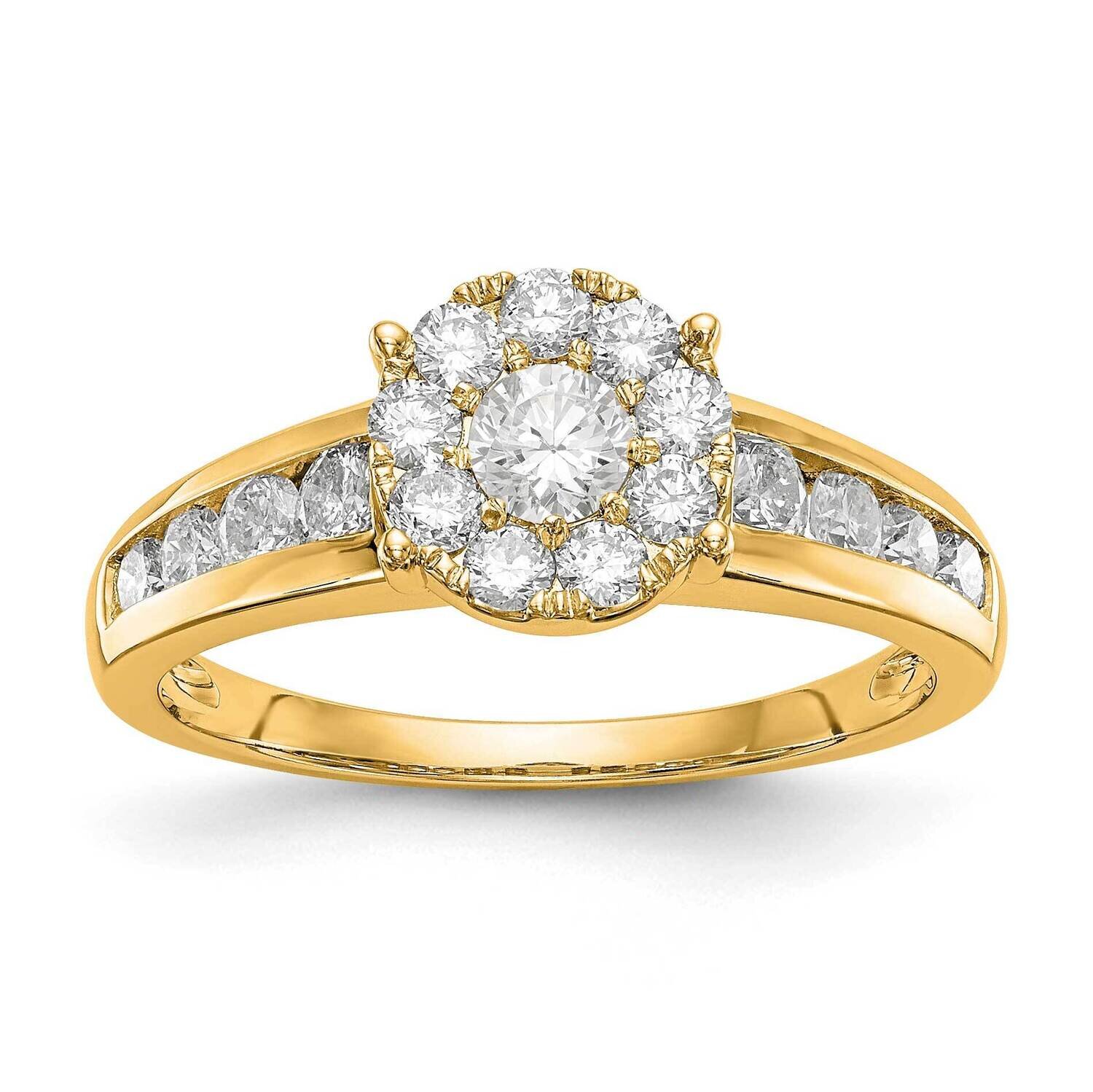 Complete Diamond Cluster Engagement Ring 14k Yellow Gold RM2355E-100-YAA