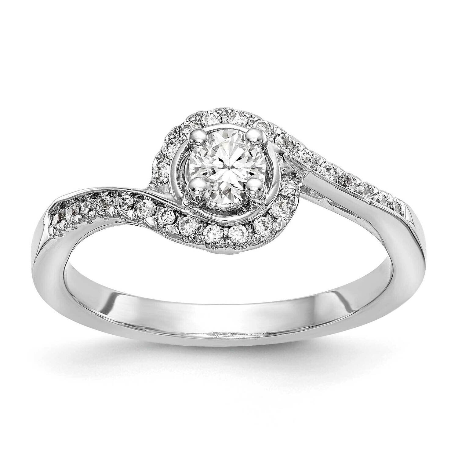 Diamond Vs/Si, D E F, Round S/M By-Pass Engagement Ring 14k White Gold True Origin Lab Grown RM2406E-025-WLD