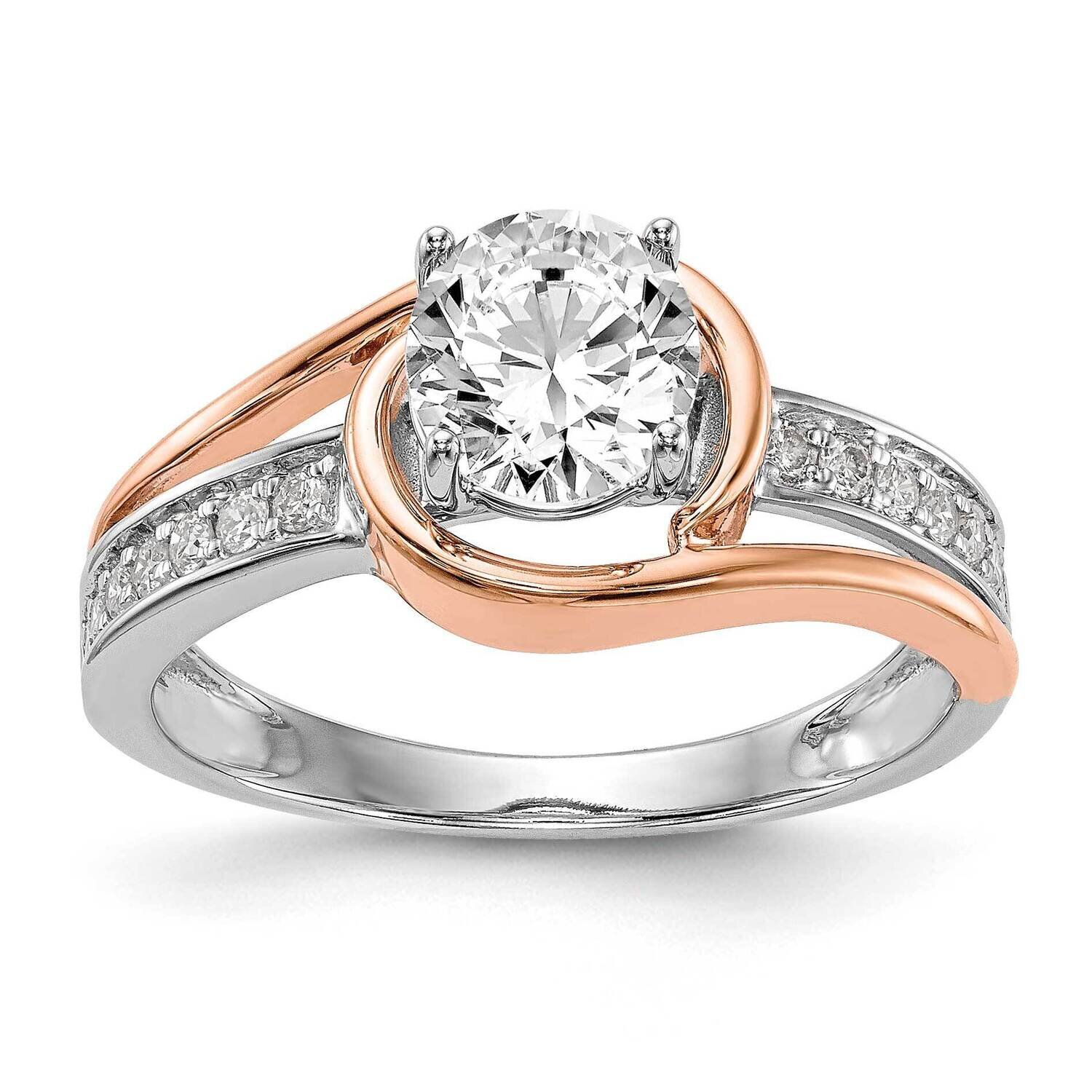 14Ktt Si1/Si2, G H I, Peg Set By-Pass Semi-Mount Engagement Ring Lab Grown Diamond RM2471E-018-7WRL…