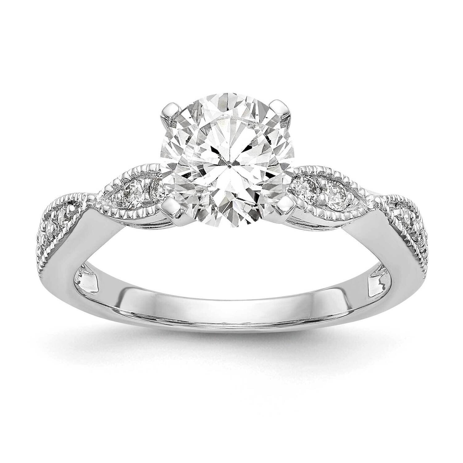 Diamond Vs/Si, D E F, Round S/M Engagement Ring 14k White Gold True Origin Lab Grown RM2529E-100-WL…