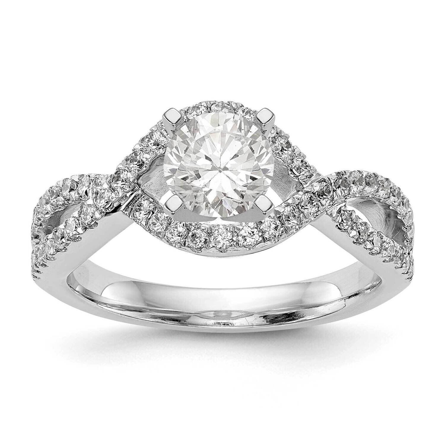Diamond Si1/Si2, G H I, Peg Set Semi-Mount Engagement Ring 14k White Gold Lab Grown RM2539E-035-7WL…