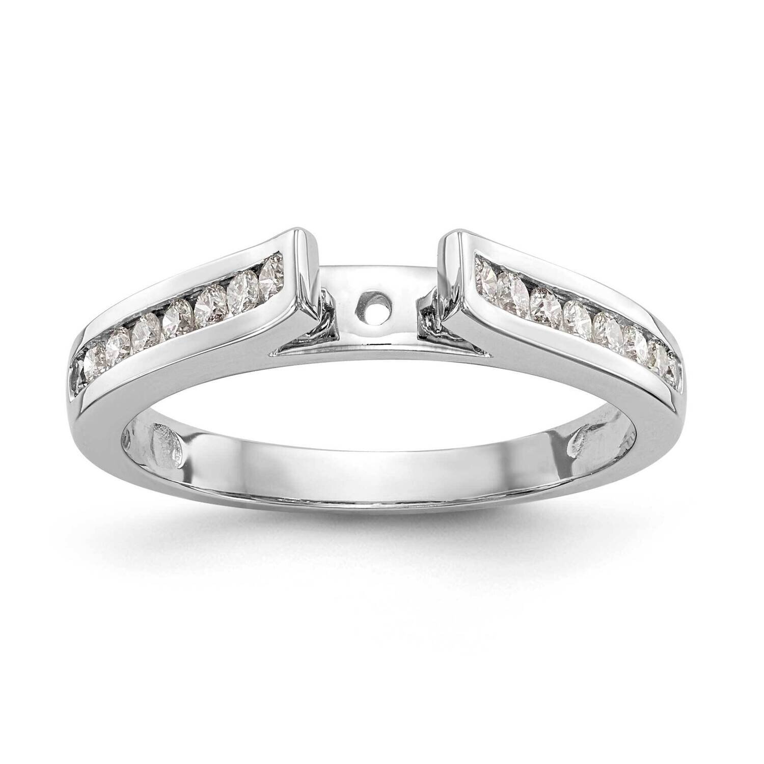 Diamond Si1/Si2, G H I, Peg Set Semi-Mount Engagement Ring 14k White Gold Lab Grown RM2669E-025-7WLG