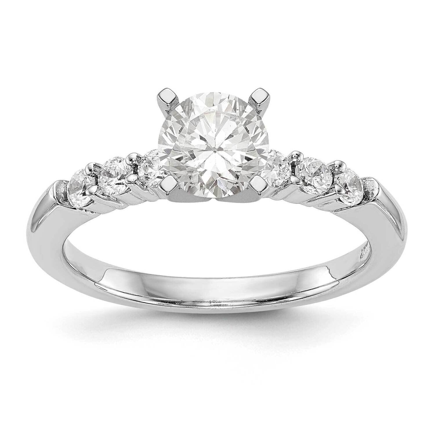 Diamond Si1/Si2, G H I, Peg Semi-Mount Engagement Ring 14k White Gold Lab Grown RM2754E-025-7WLG, M…