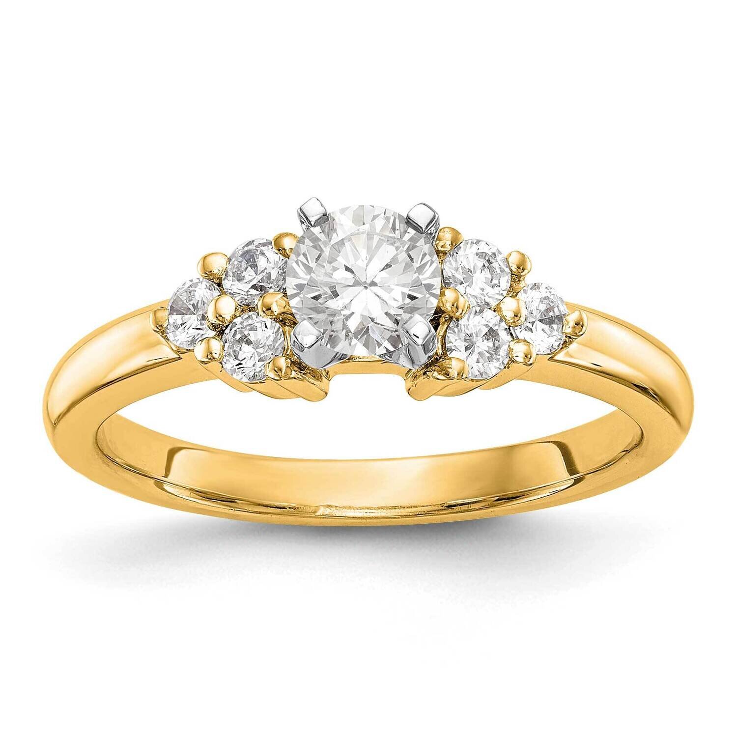 14K Si1/Si2, G H I, Peg Semi-Mount Engagement Ring Lab Grown Diamond RM2775E-024-YLG