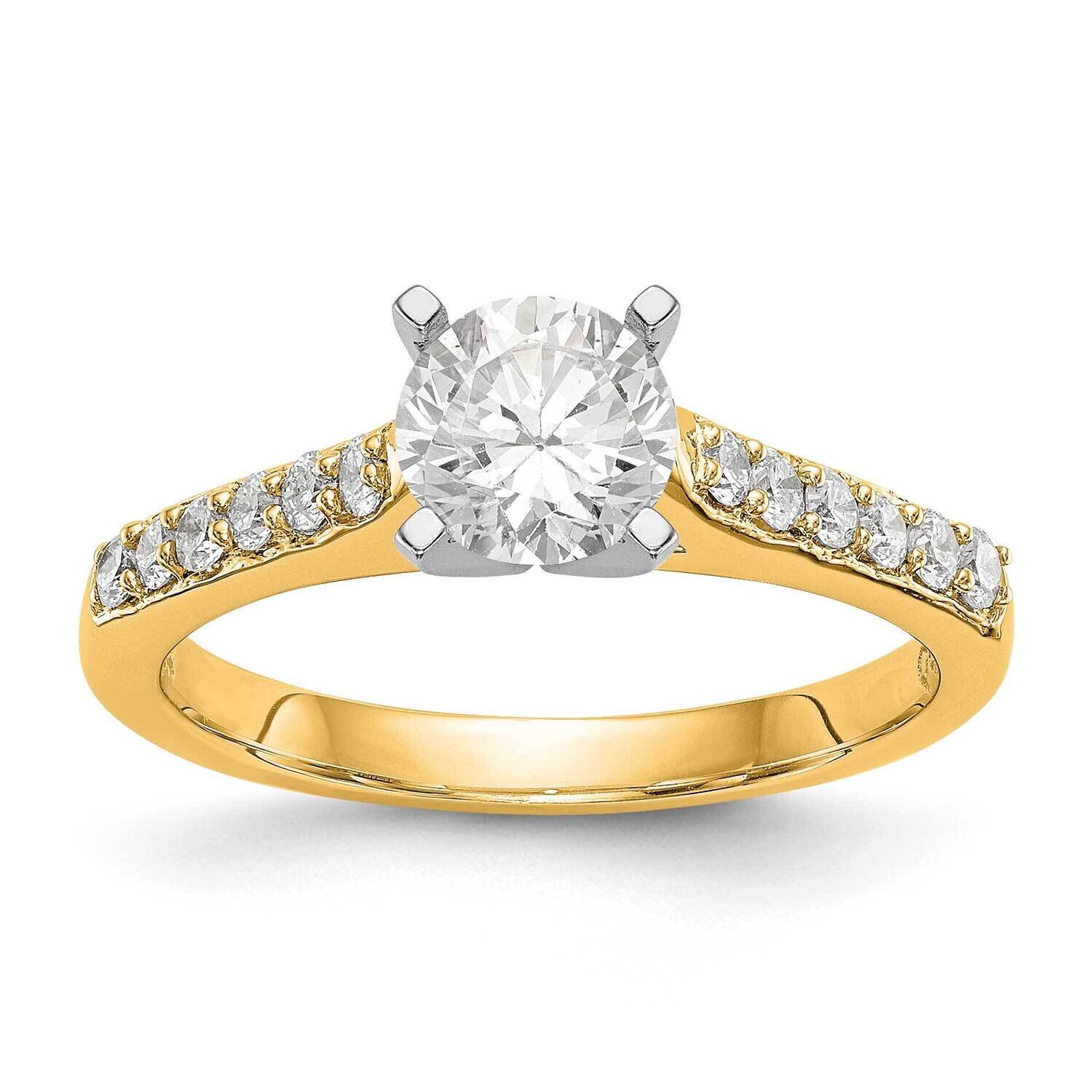 Si1/Si2, G H I, Peg Semi-Mount Engagement Ring 14k Yellow Gold Lab Grown Diamond RM2779E-025-7YLG, …