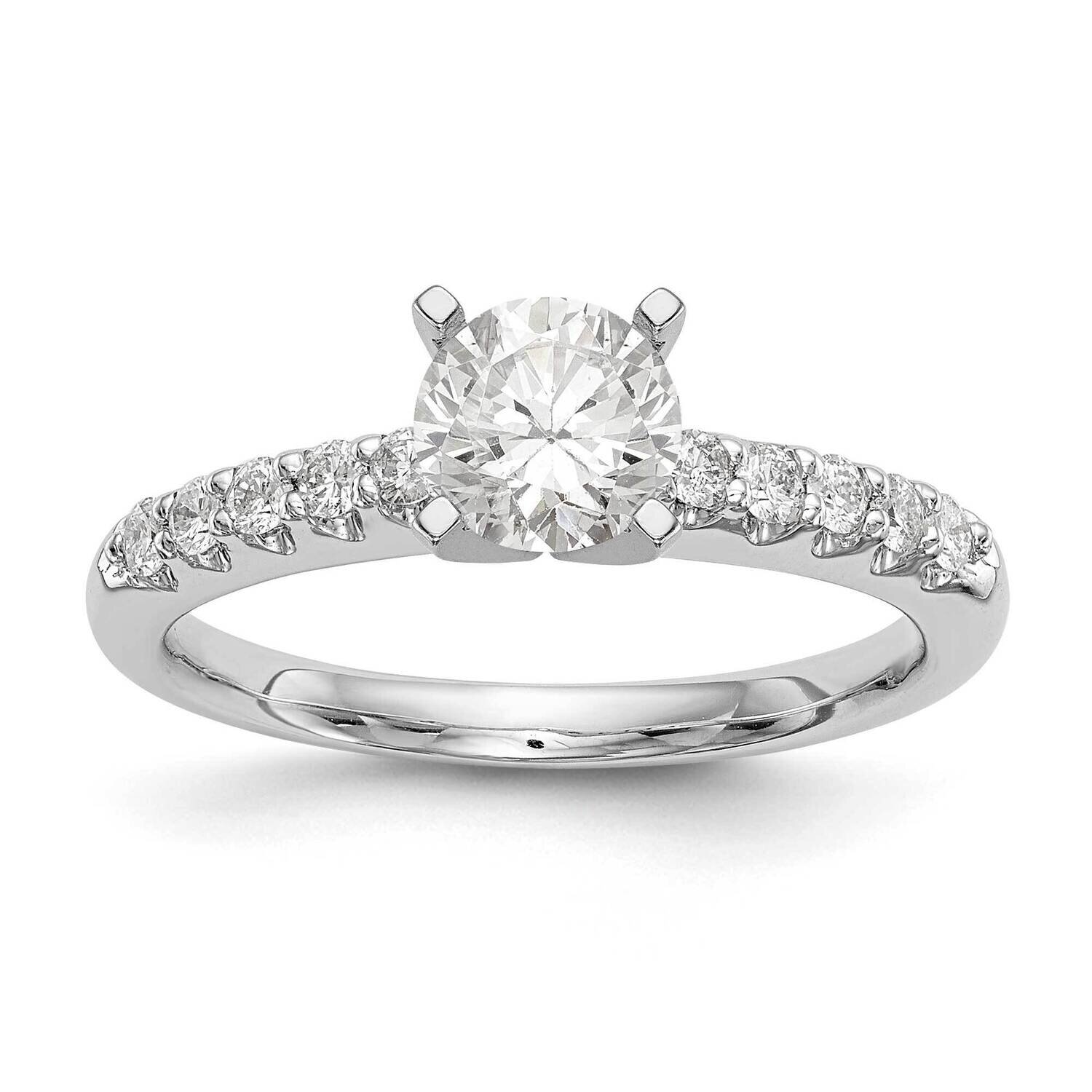 Diamond Si1/Si2, G H I, Peg Semi-Mount Engagement Ring 14k White Gold Lab Grown RM2785E-025-7WLG, M…