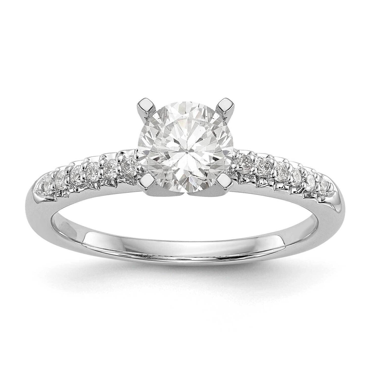Diamond Si1/Si2, G H I, Peg Semi-Mount Engagement Ring 14k White Gold Lab Grown RM2787E-012-7WLG, M…