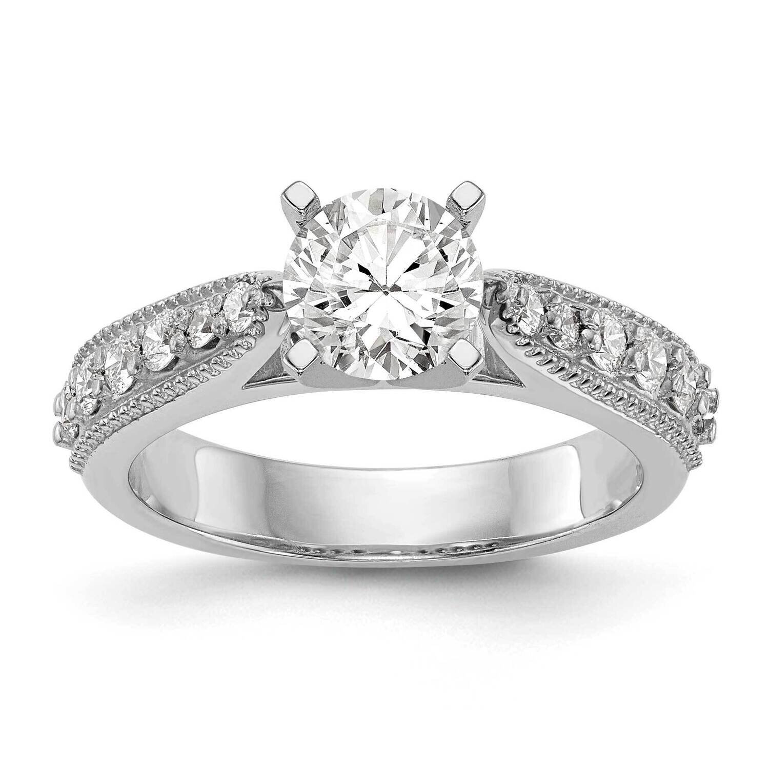 Diamond Vs/Si, D E F, Peg Set Engagement Ring 14k White Gold True Origin Lab Grown RM2792E-035-WLD