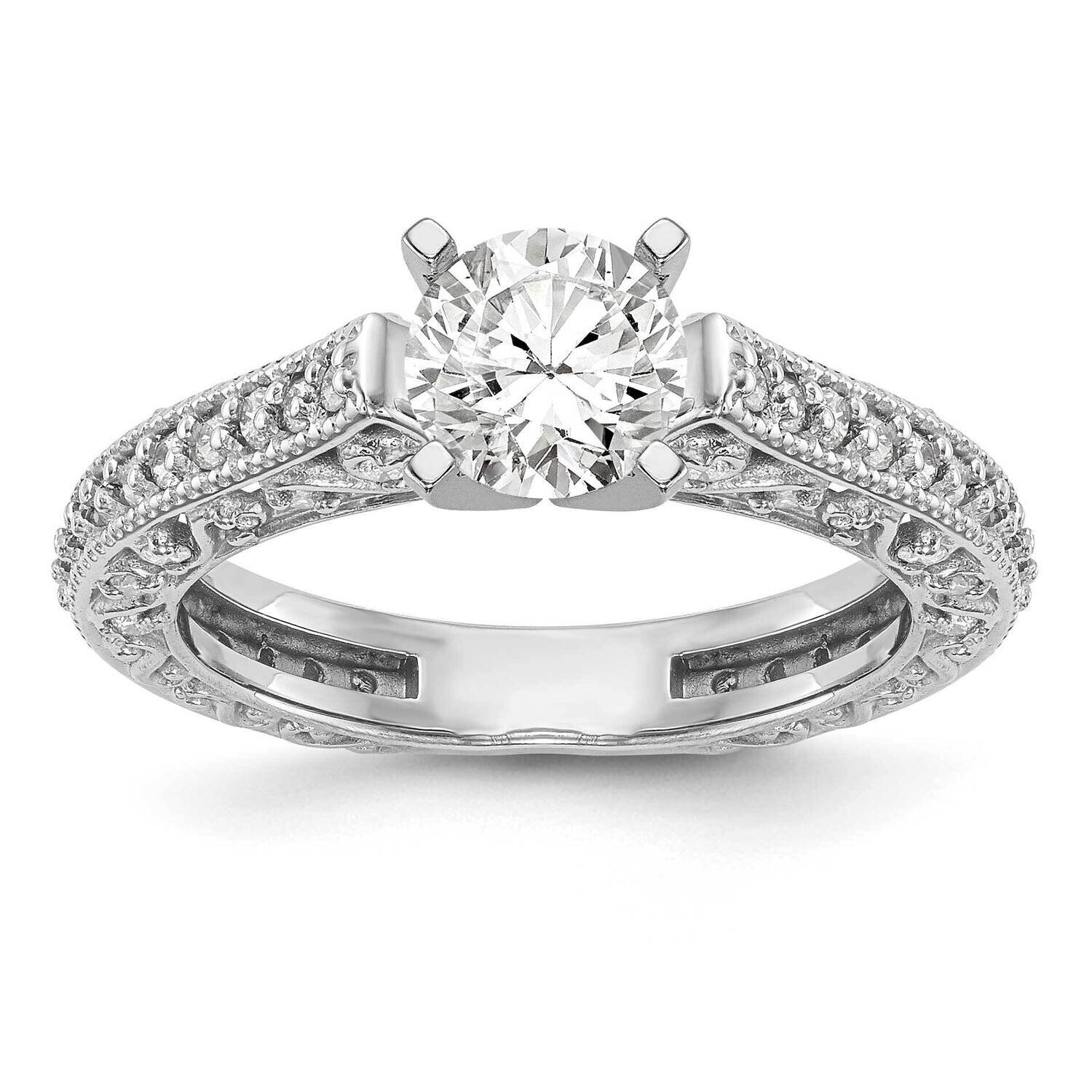 Diamond Vs/Si, D E F, Peg Set Engagement Ring 14k White Gold True Origin Lab Grown RM2846E-048-WLD,…