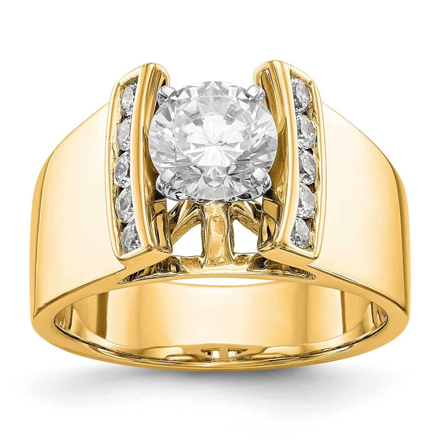 Si1/Si2, G H I, Peg Semi-Mount Engagement Ring 14k Yellow Gold Lab Grown Diamond RM2875E-025-YLG, M…