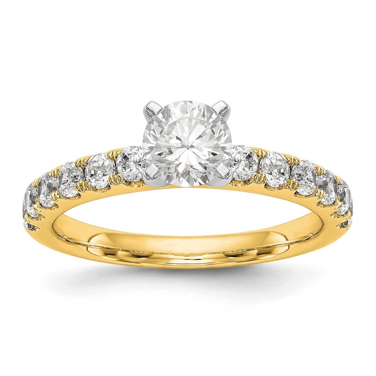 Diamond Vs/Si, D E F, Peg Set Engagement Ring 14k Yellow Gold True Origin Lab Grown RM2927E-060-YLD