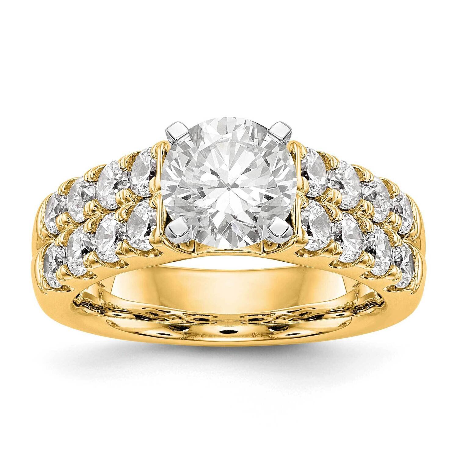 14K Si1/Si2, G H I, Peg Semi-Mount Engagement Ring Lab Grown Diamond RM2935E-144-7YLG, MPN: RM2935E…