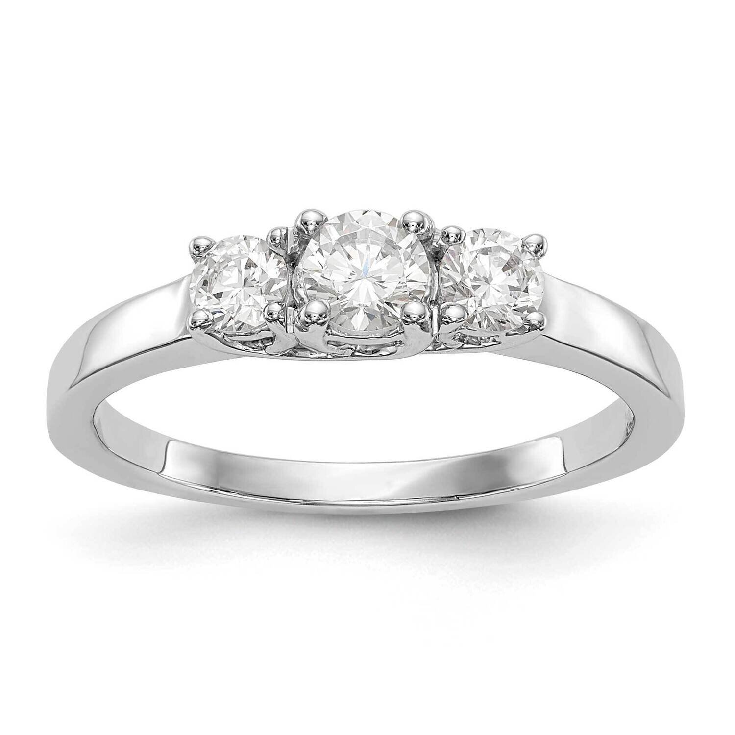3-Stone Lab Grown Diamond Si1/Si2, G H I, Engagement Ring 14k White Gold RM2952E-025-CWLG