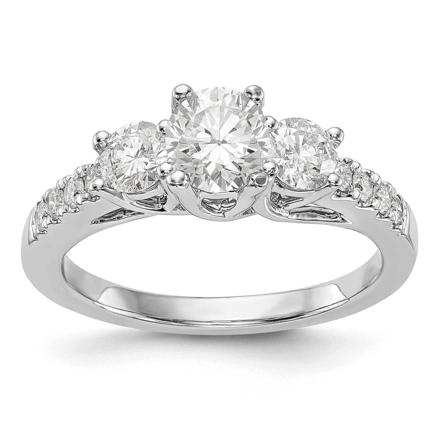 3-Stone Lab Grown Diamond Si1/Si2, G H I, Engagement Ring 14k White Gold RM2972E-050-5CWLG, MPN: RM…