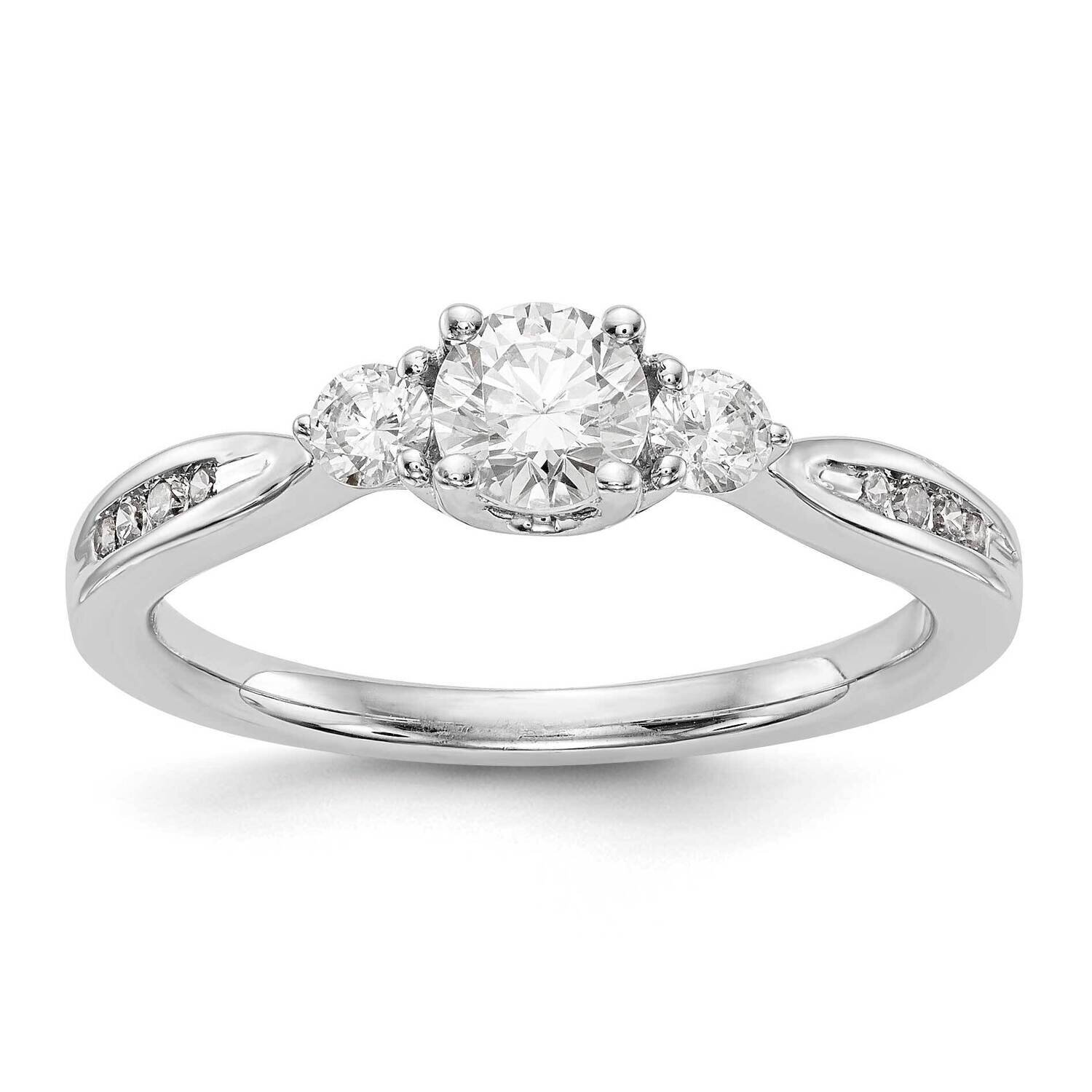 3-Stone Lab Grown Diamond Si1/Si2, G H I, Engagement Ring 14k White Gold RM2976E-038-7CWLG, MPN: RM…