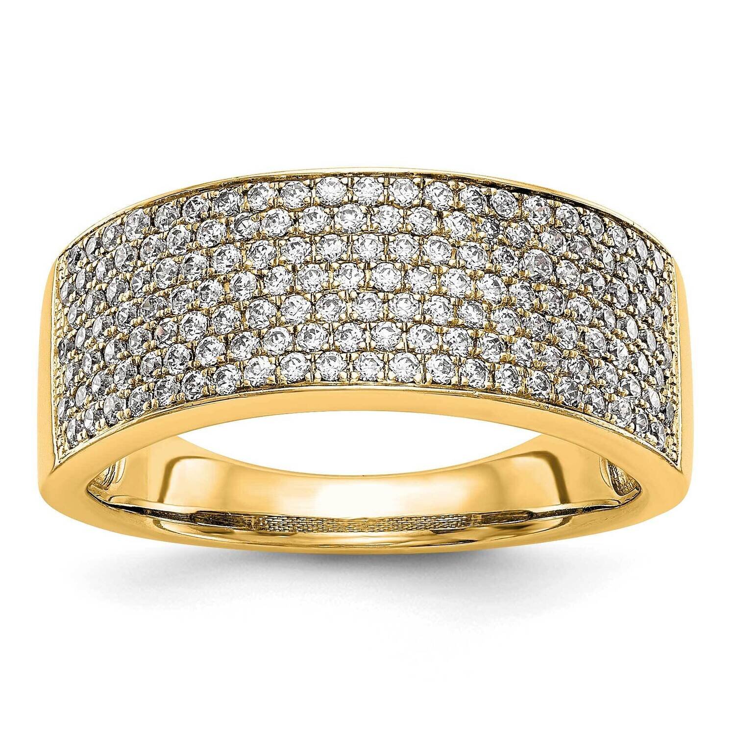 Micro Pave Diamond Band 14k Yellow Gold RM3247B-075-YAA, MPN: RM3247B-075-YAA,