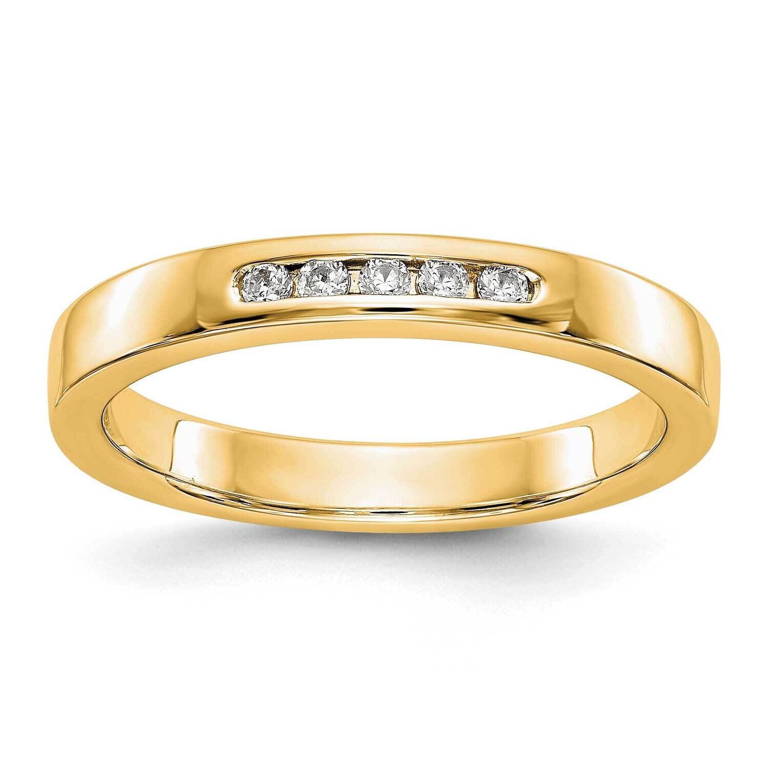 Diamond Vs/Si, D E F, 5-Stone Channel Band 14k Yellow Gold True Origin Lab Grown RM3276B-009-YLD, M…