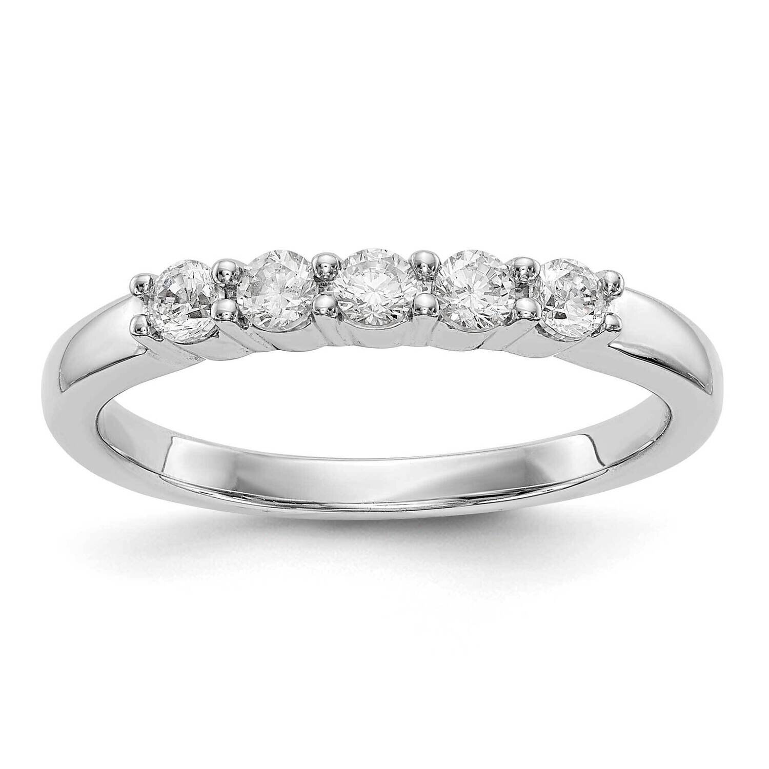 Diamond Vs/Si, D E F, 5-Stone Band 14k White Gold True Origin Lab Grown RM3286B-030-WLD, MPN: RM328…