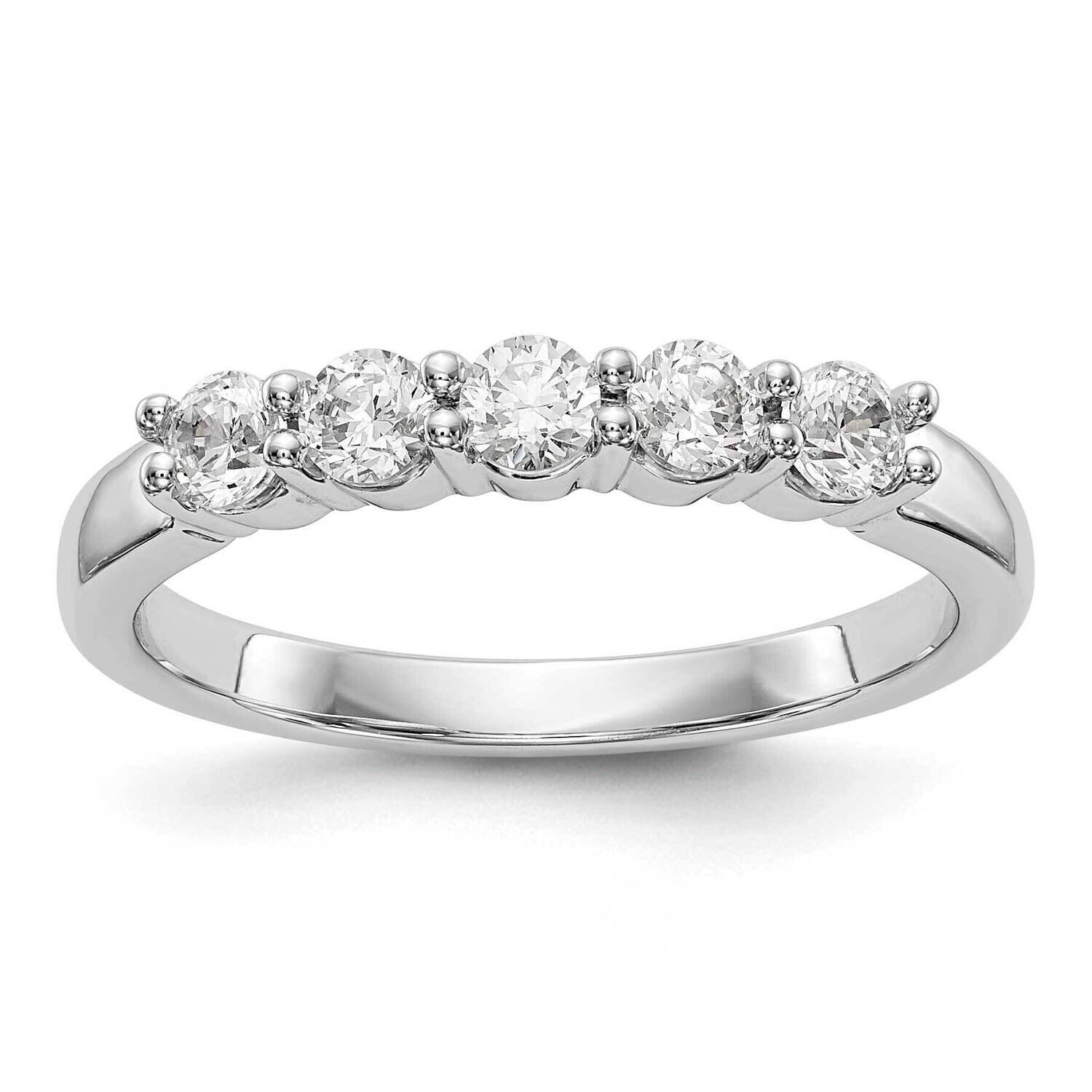 Diamond Vs/Si, D E F, 5-Stone Band 14k White Gold True Origin Lab Grown RM3286B-050-WLD, MPN: RM328…