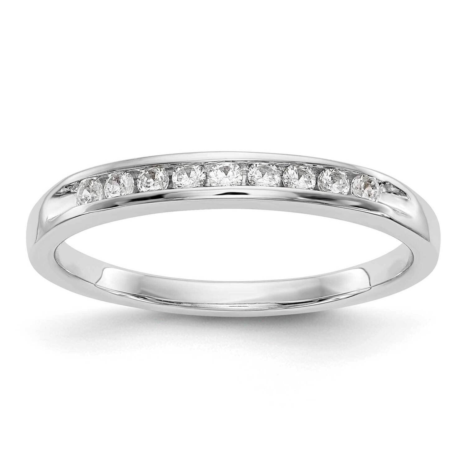 9-Stone Diamond Channel Band 14k White Gold RM3309B-015-WAA