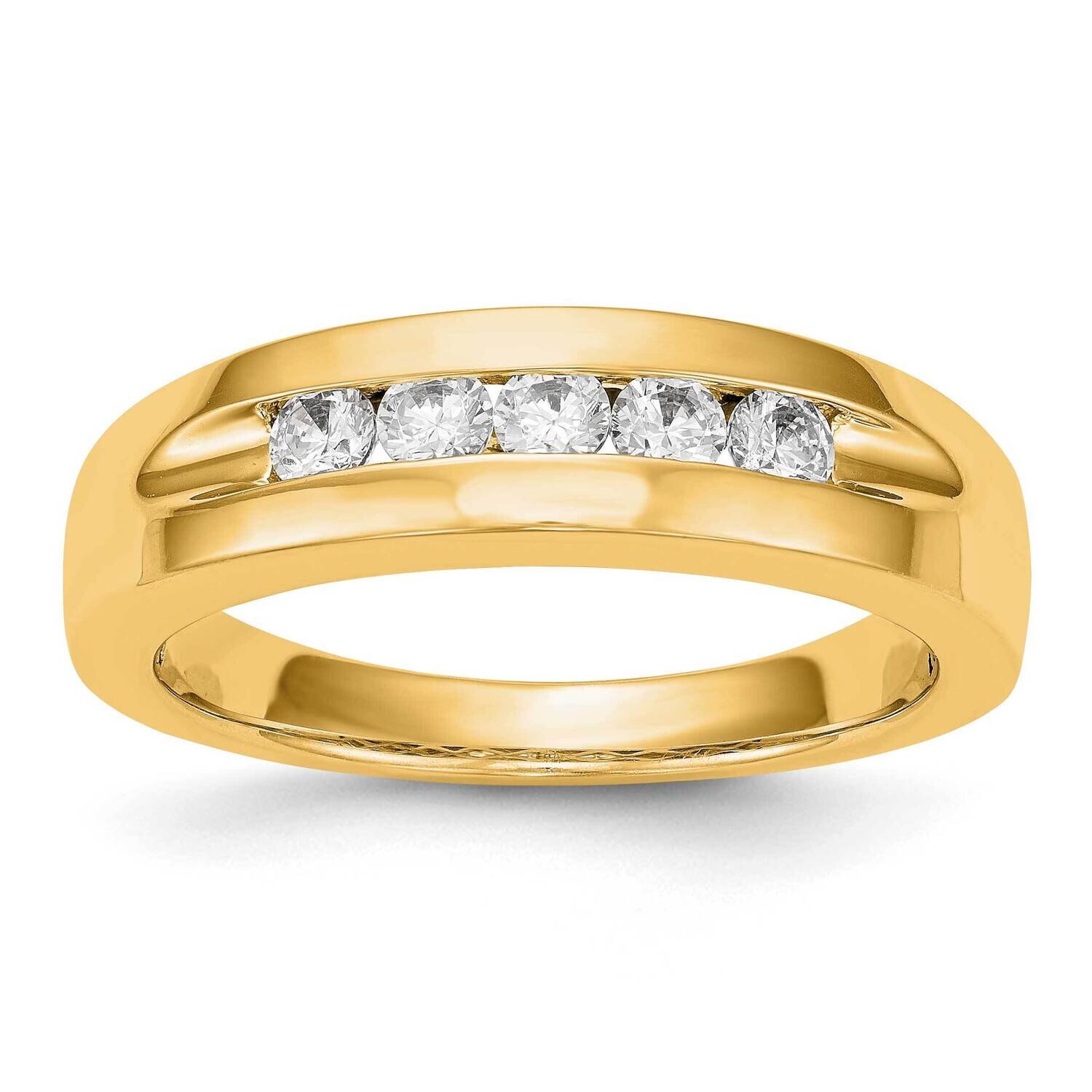 5-Stone Diamond Men&#39;s Channel Band 14k Yellow Gold RM3459B-050-YAA, MPN: RM3459B-050-YAA,