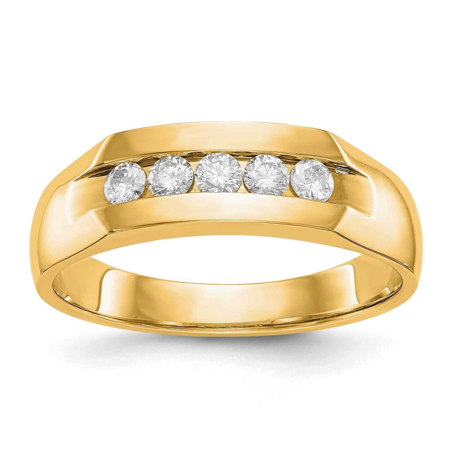 5-Stone Diamond Men&#39;s Channel Band 14k Yellow Gold RM3461B-035-YAA, MPN: RM3461B-035-YAA, 191101809…