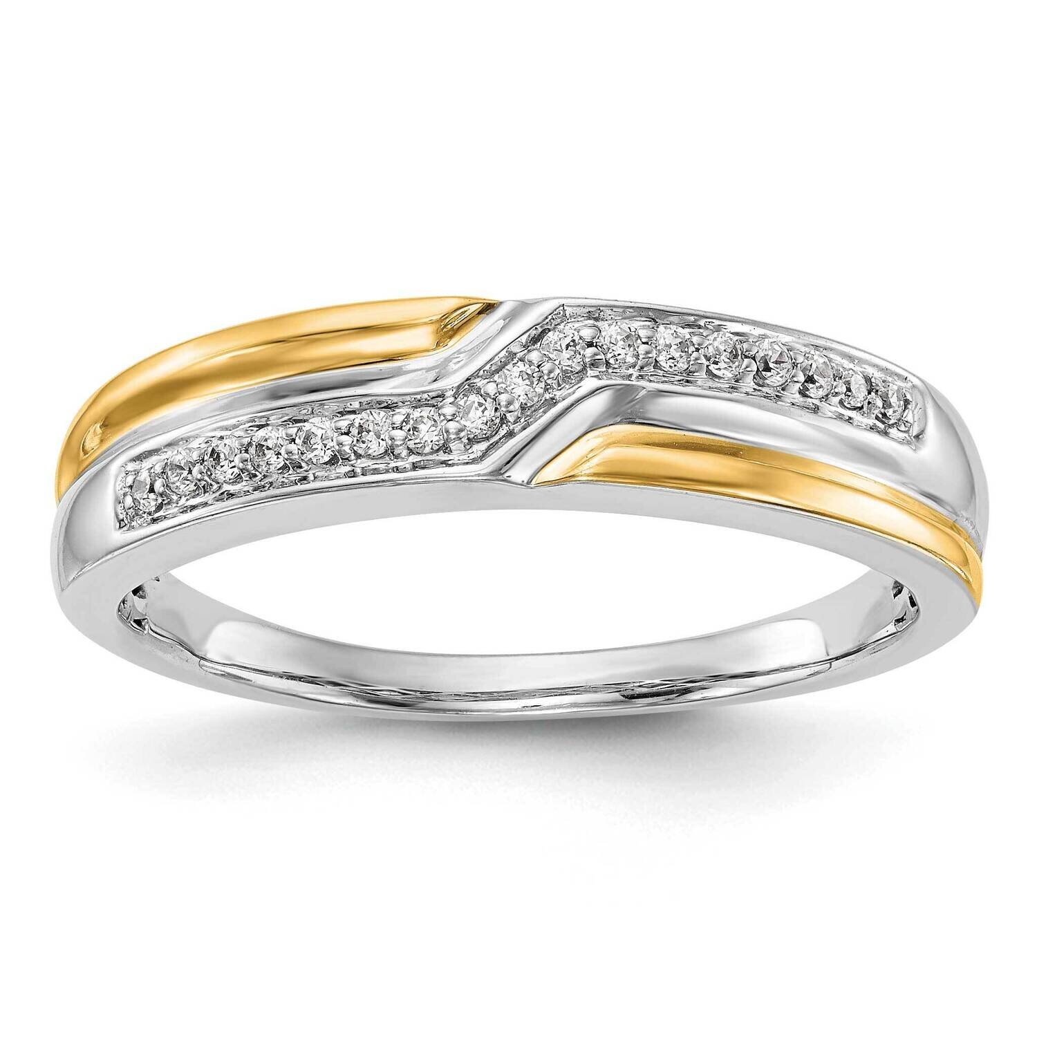 Yellow Gold Accents Diamond Men&#39;s Band 14k White Gold RM3510B-010-WYAA, MPN: RM3510B-010-WYAA,