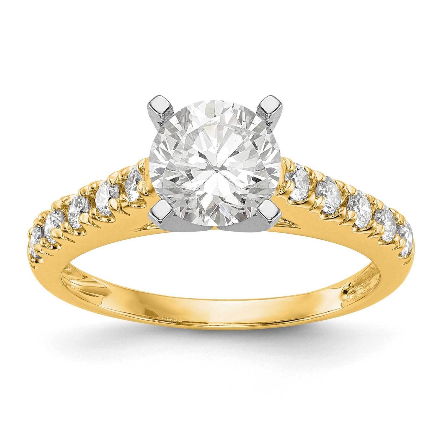 Diamond Peg Set Engagement Ring 14k Yellow Gold RM3528E-033-YAA