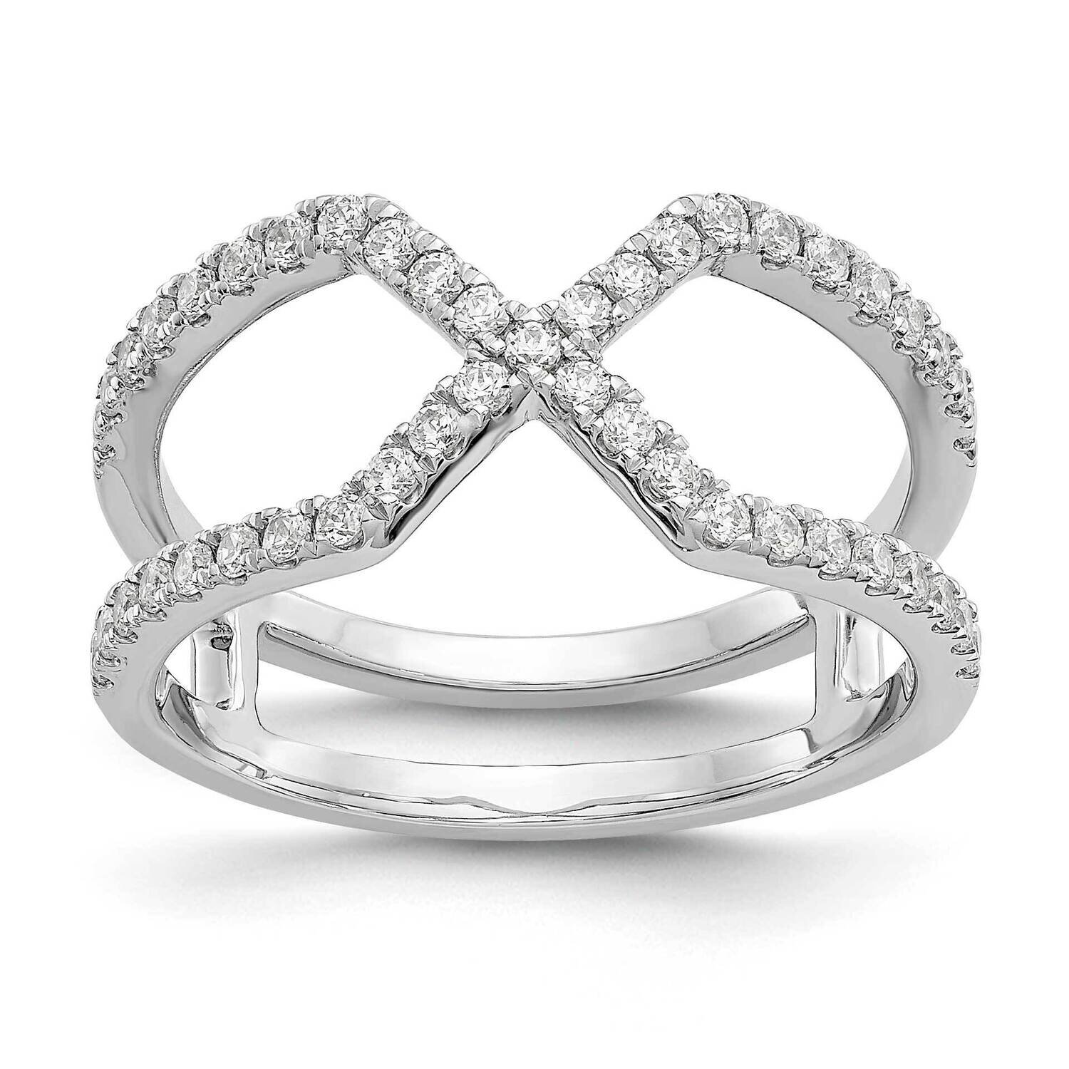 Diamond Vs/Si, D E F, Geometric Fashion Ring 14k White Gold True Origin Lab Grown RM3556-045-WLD, M…