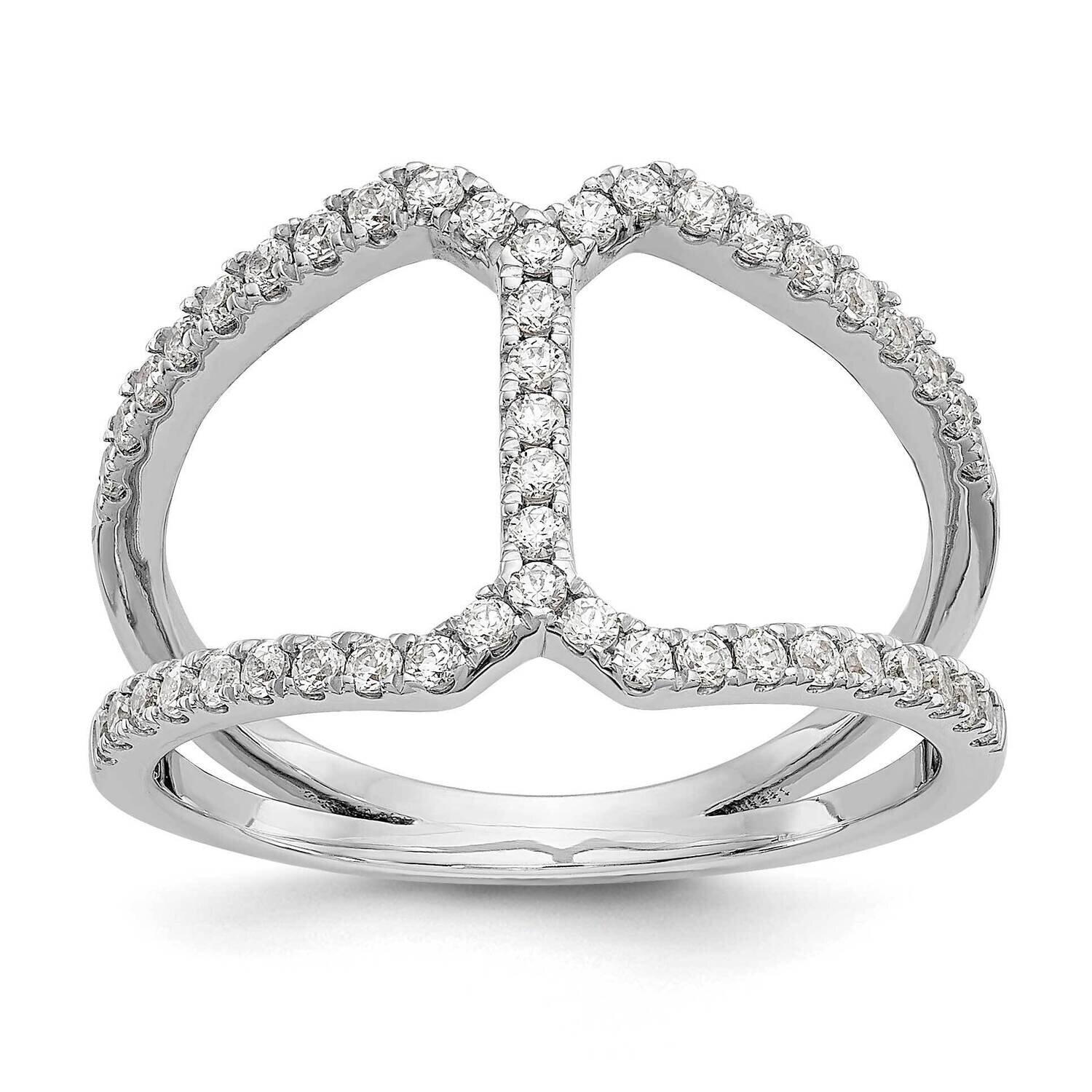 Diamond Vs/Si, D E F, Geometric Fashion Ring 14k White Gold True Origin Lab Grown RM3557-045-WLD, M…