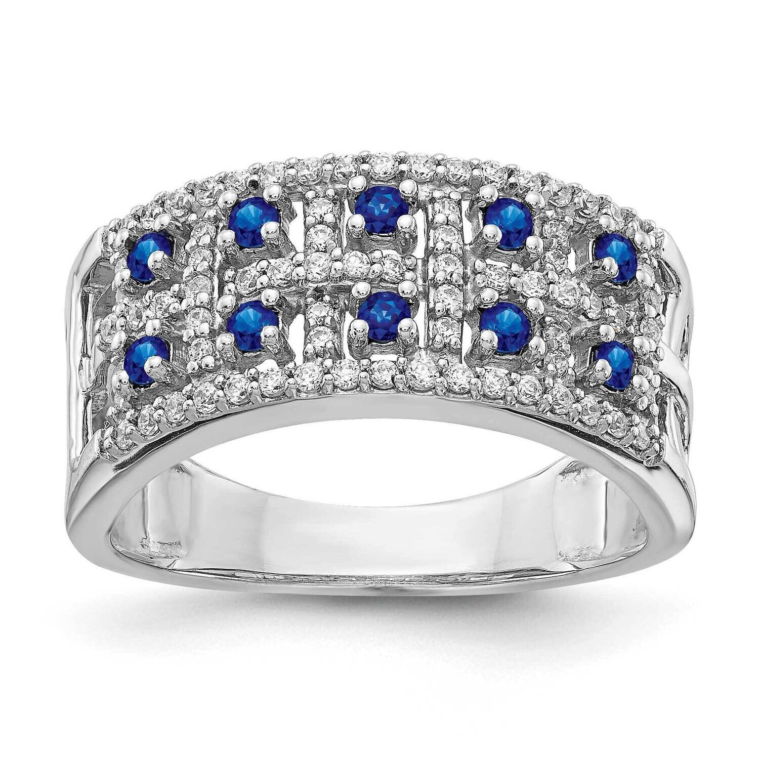 Sapphire Fancy Ring 14k White Gold Diamond RM3842-SA-035-WA