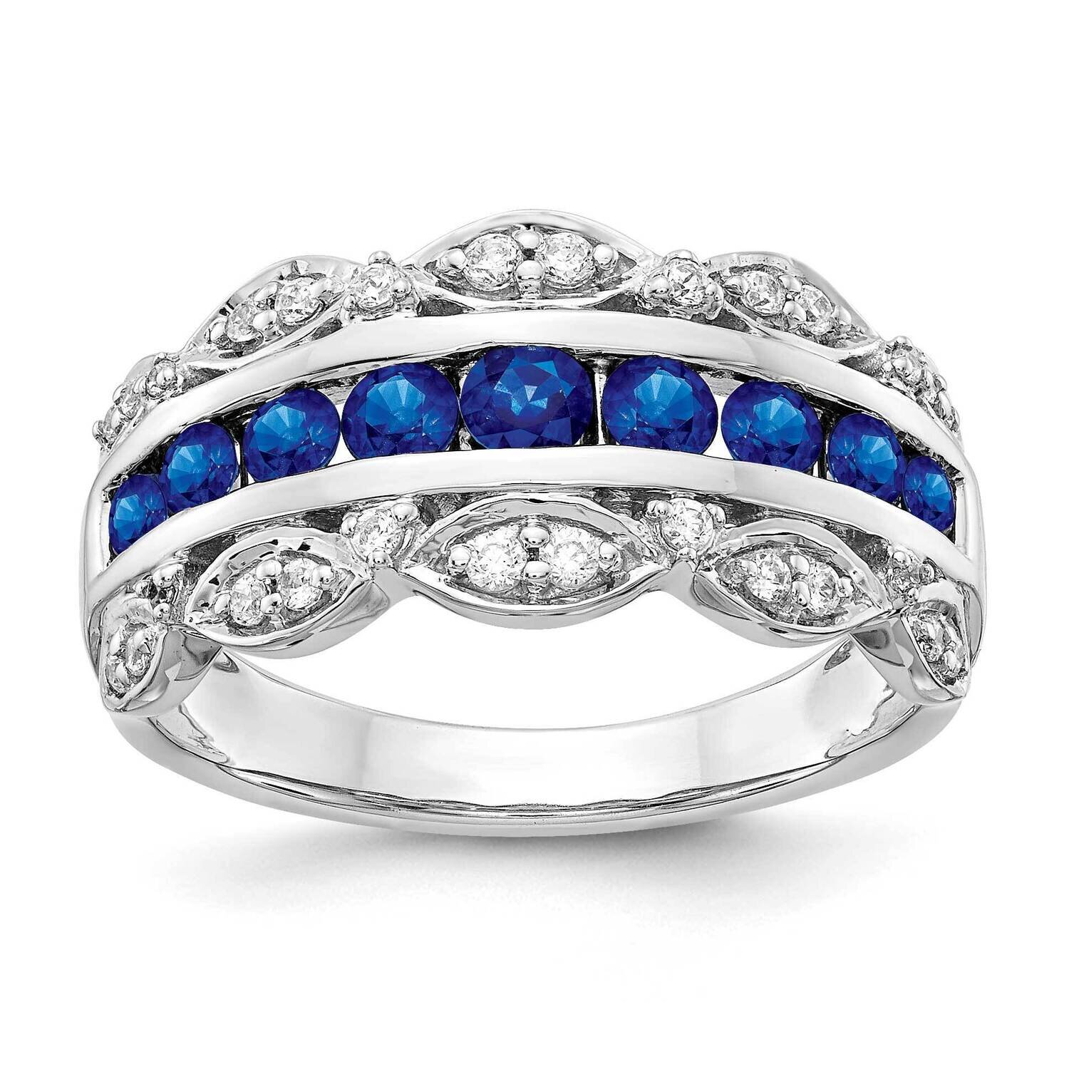Sapphire Fancy Ring 14k White Gold Diamond RM3846-SA-020-WA