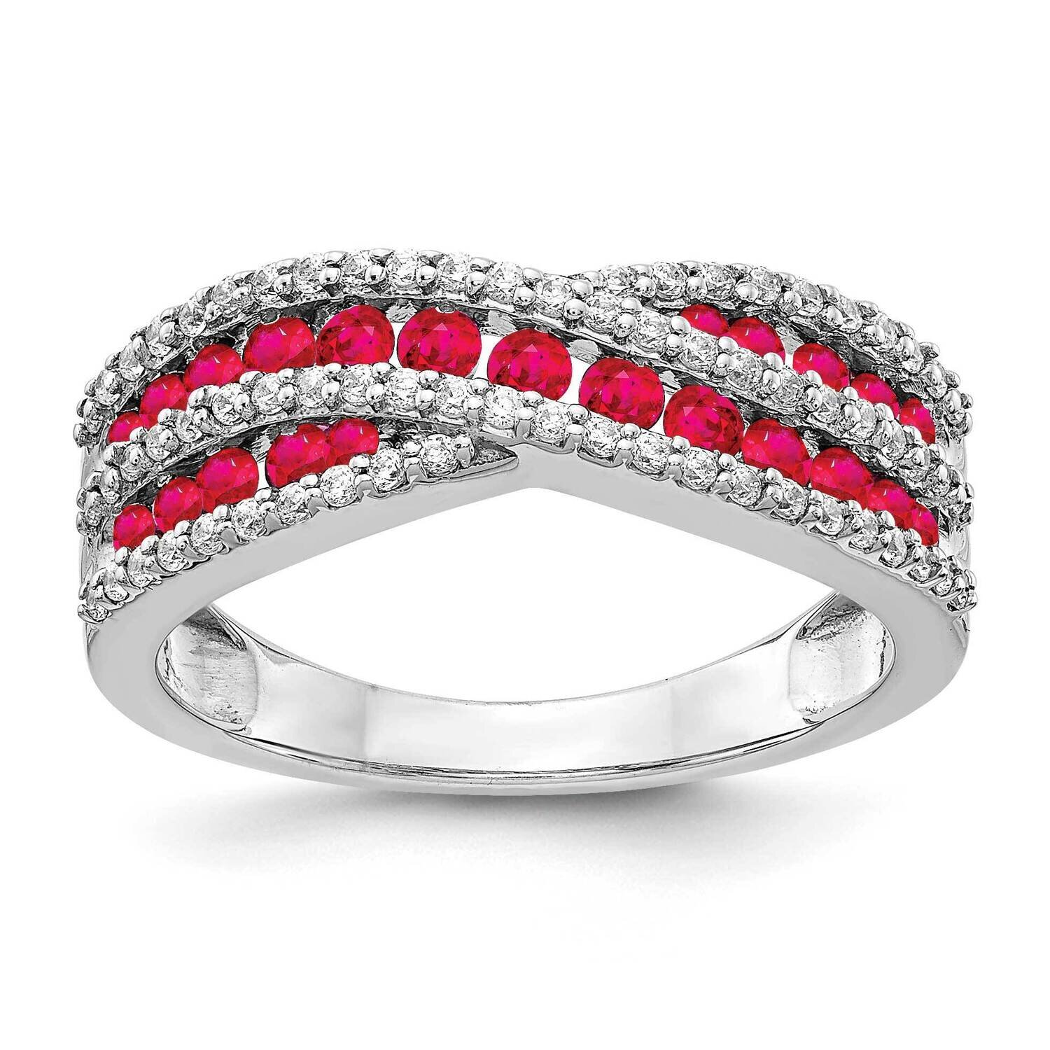 Ruby Fancy Ring 14k White Gold Diamond RM3847-RU-033-WA