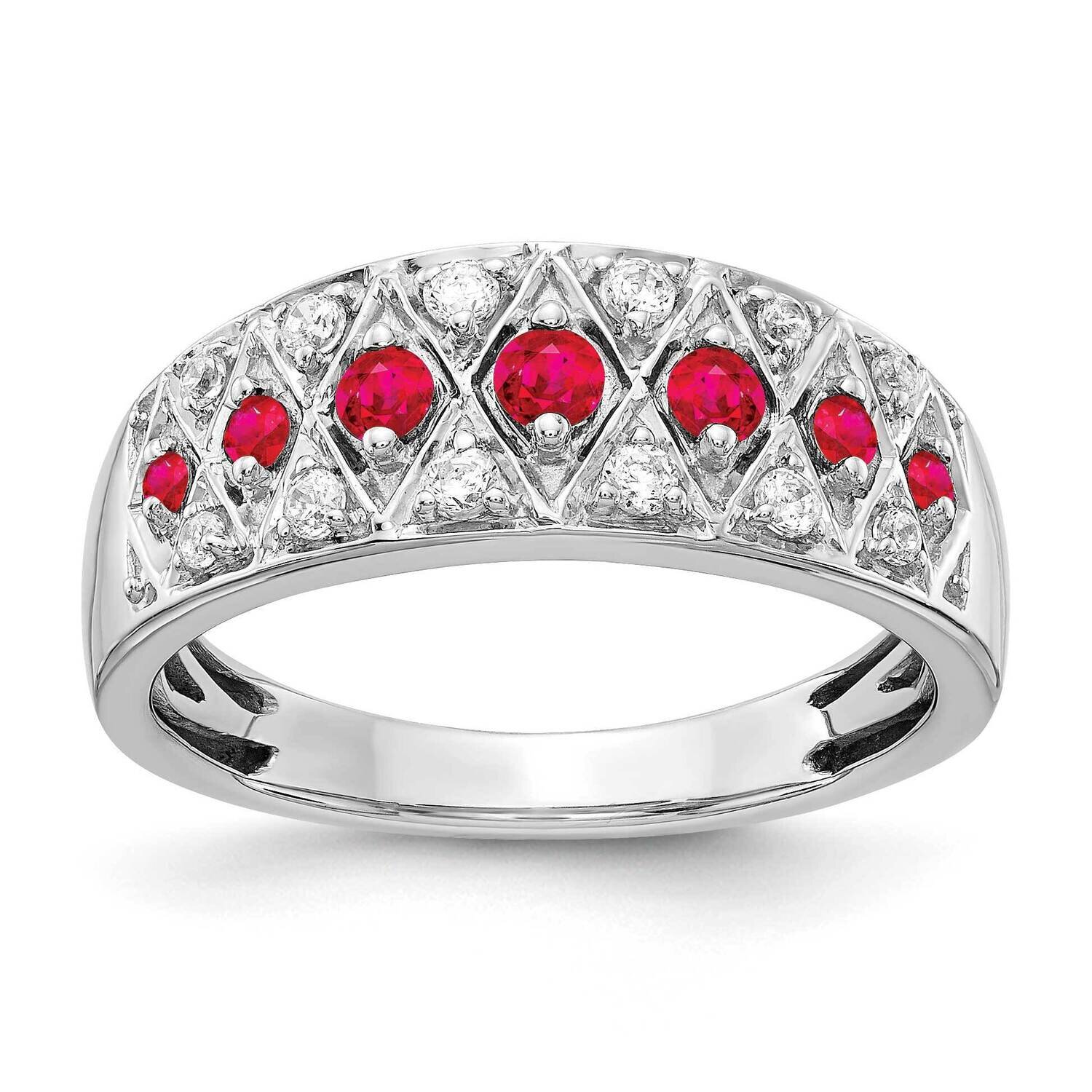 Ruby Fancy Ring 14k White Gold Diamond RM3850-RU-020-WA, MPN: RM3850-RU-020-WA, 883957522494