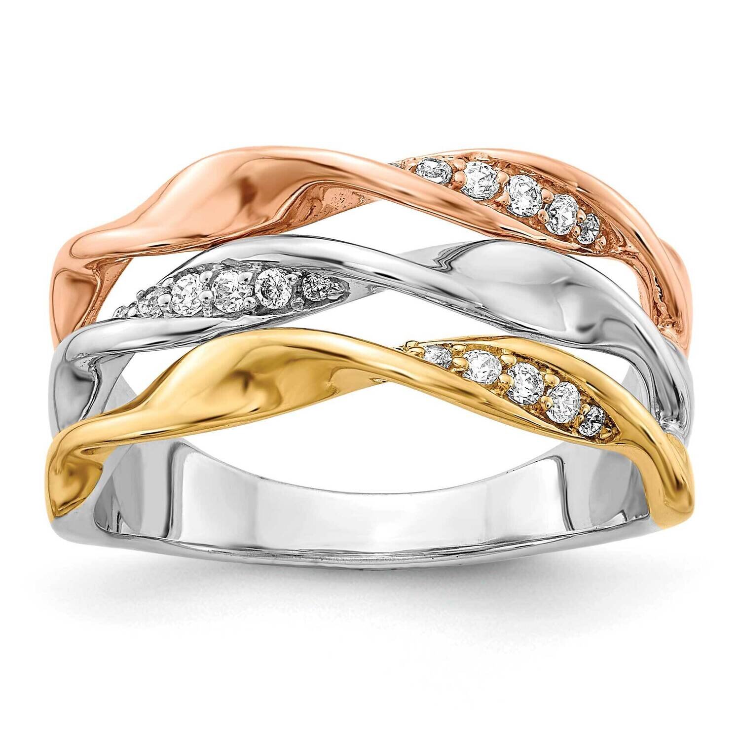 Diamond Fancy Ring 14k Tri-color Gold RM3887-016-YWRA