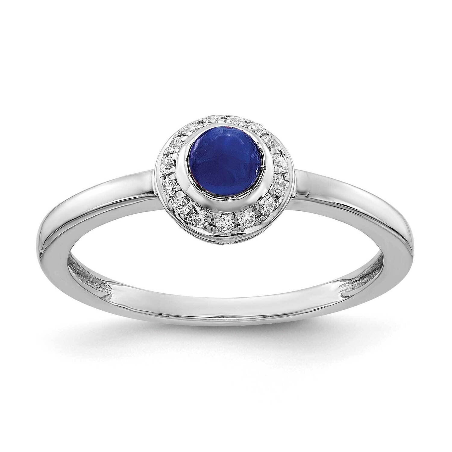 Cabochon Sapphire Ring 14k White Gold Diamond RM4030-SA-025-WA