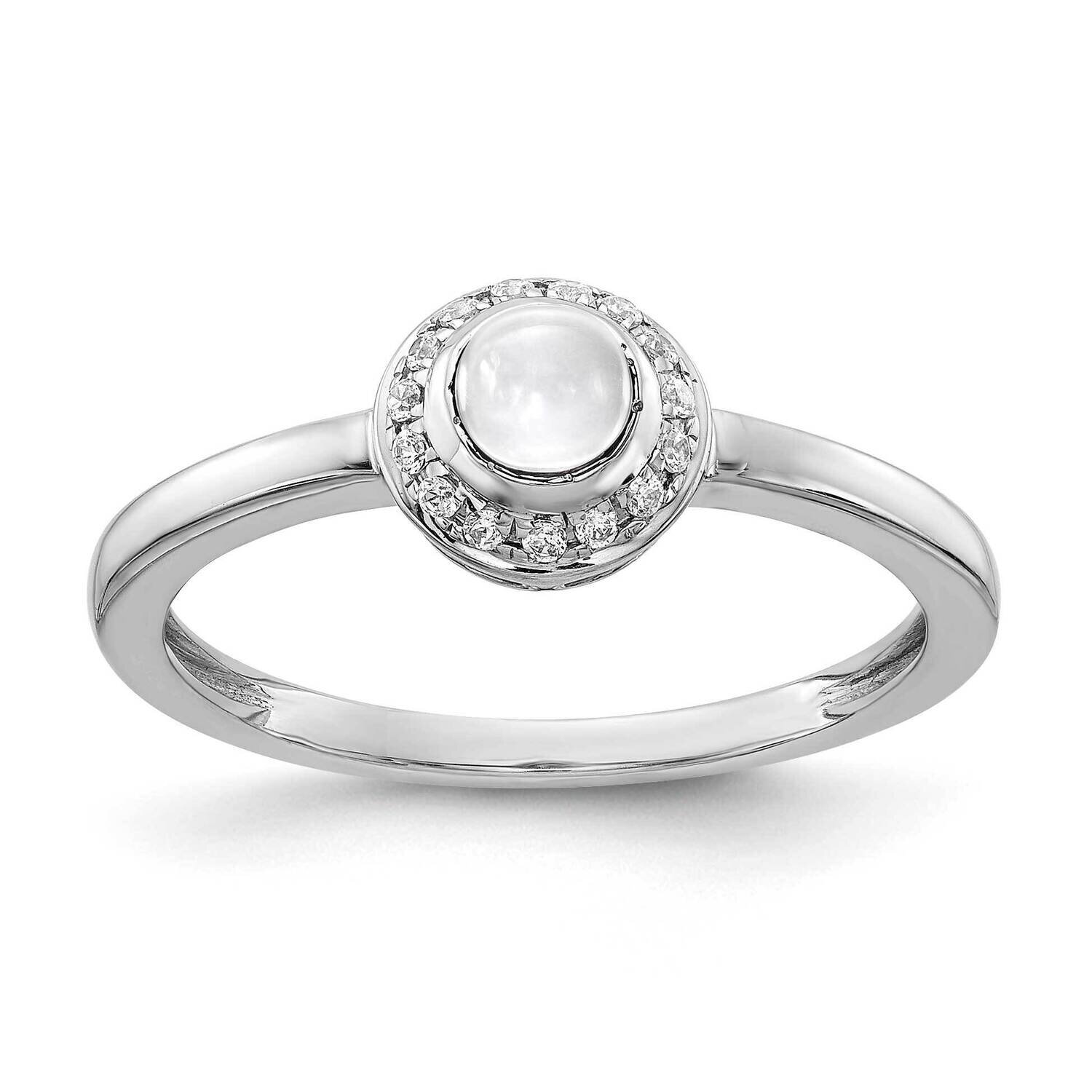 Cabochon White Topaz Ring 14k White Gold Diamond RM4030-WT-025-WA, MPN: RM4030-WT-025-WA, 883957716…
