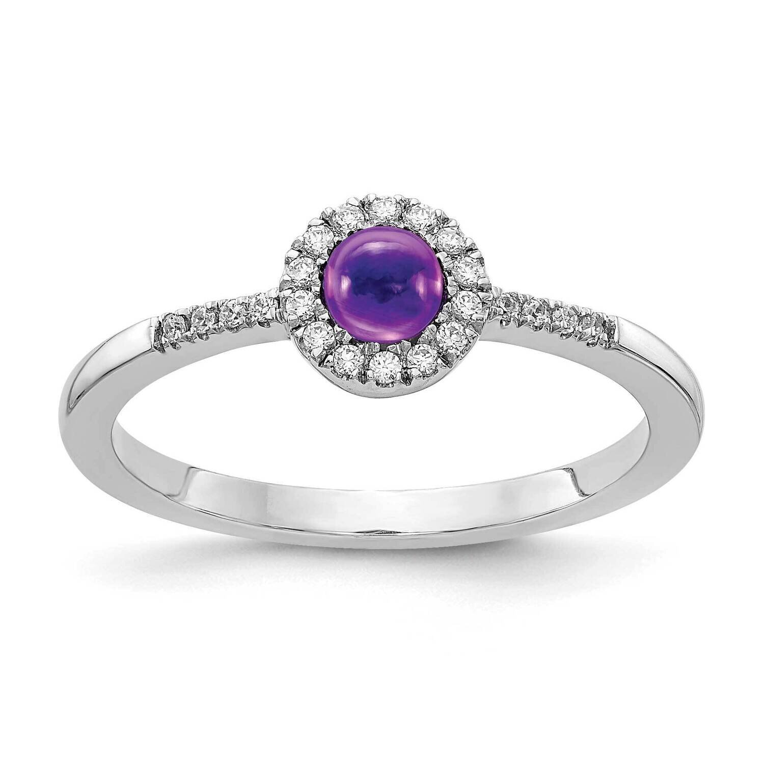 Cabochon Amethyst Ring 14k White Gold Diamond RM4031-AM-025-WA, MPN: RM4031-AM-025-WA, 883957214924