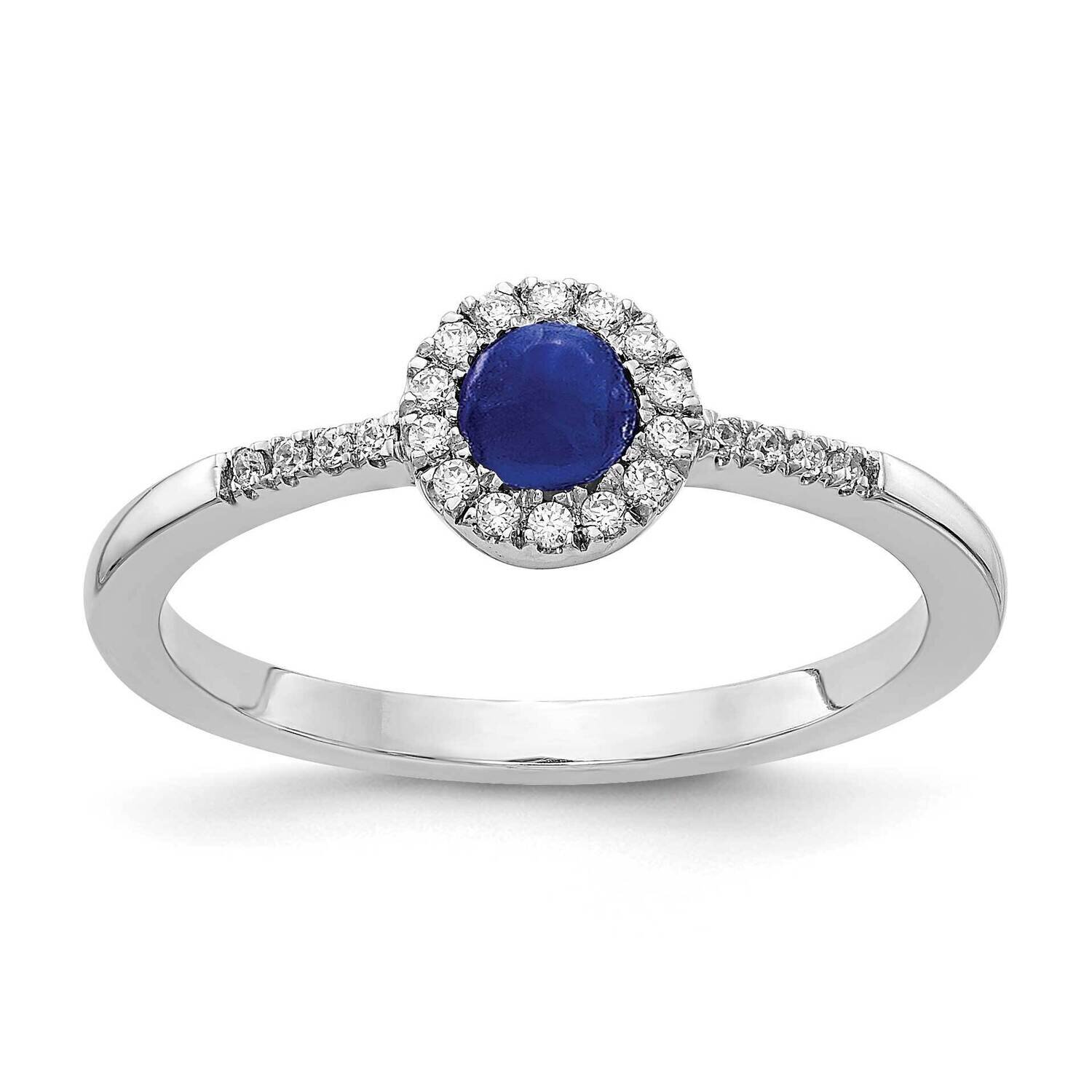 Cabochon Sapphire Ring 14k White Gold Diamond RM4031-SA-025-WA, MPN: RM4031-SA-025-WA, 883957550879