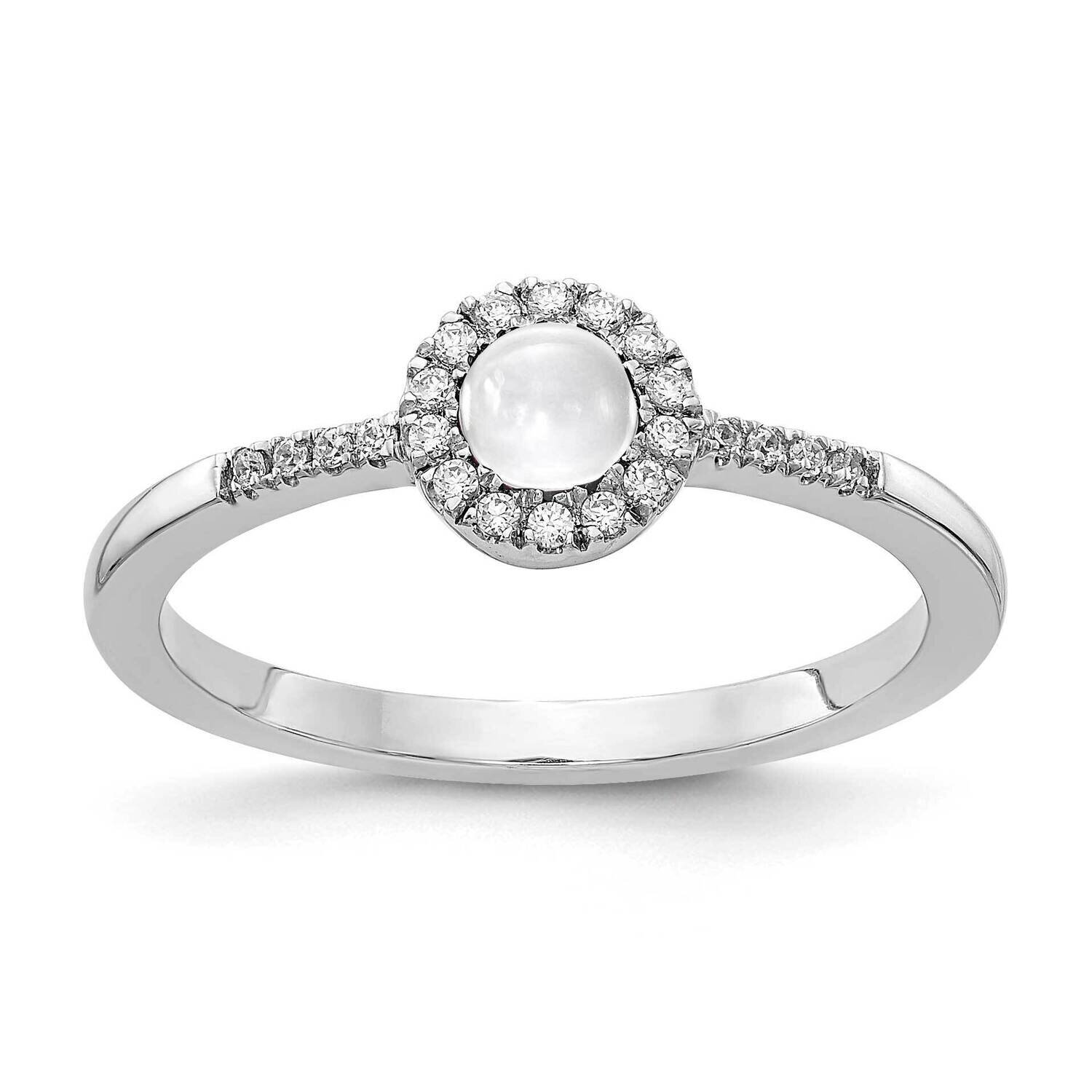 Cabochon White Topaz Ring 14k White Gold Diamond RM4031-WT-025-WA, MPN: RM4031-WT-025-WA, 883957311…